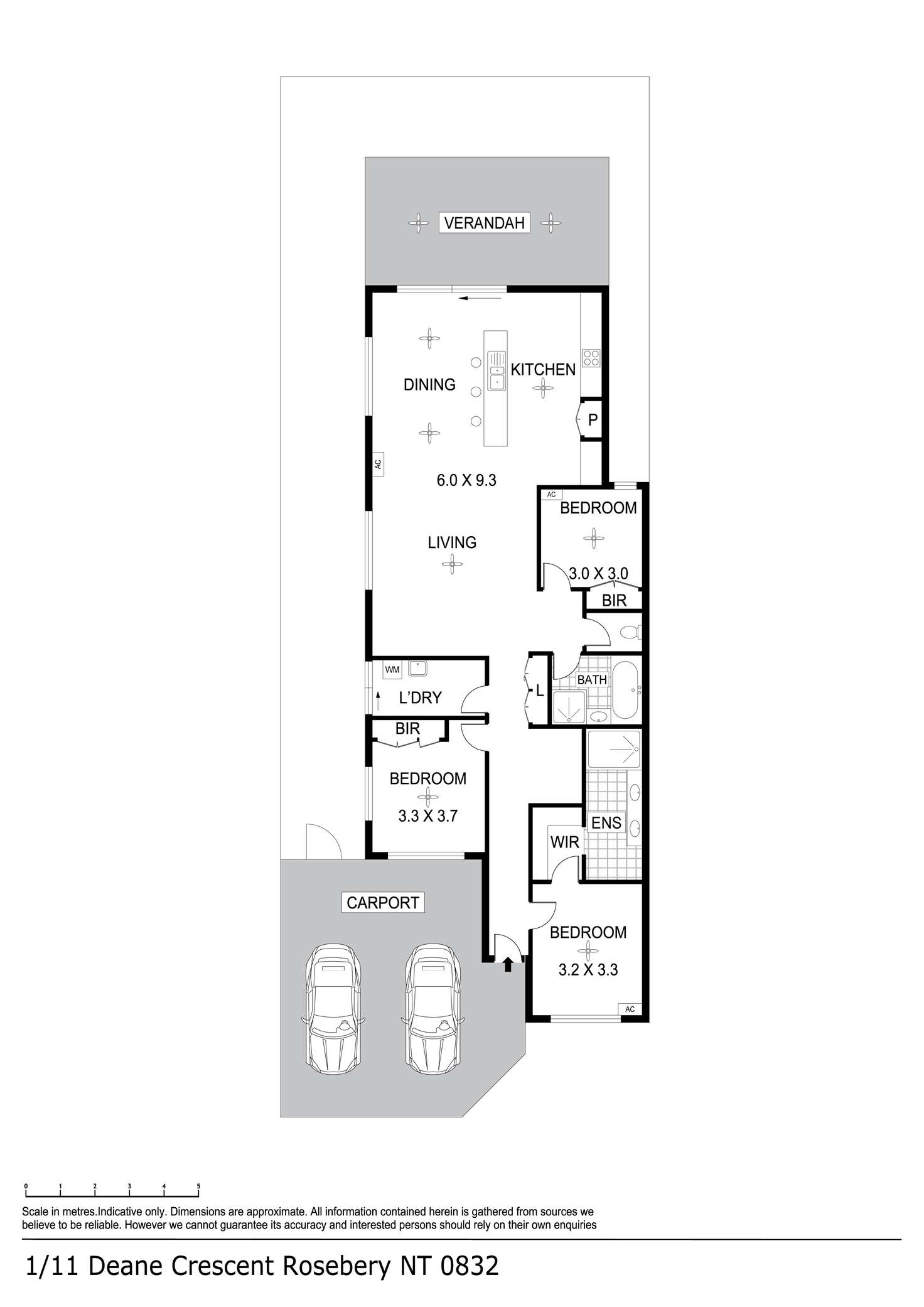 Floorplan of Homely semiDetached listing, 1/11 Deane Crescent, Rosebery NT 832