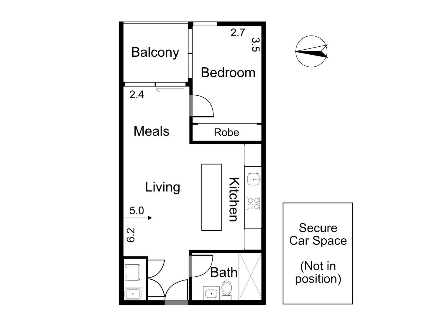 Floorplan of Homely apartment listing, 215/338 Gore Street, Fitzroy VIC 3065