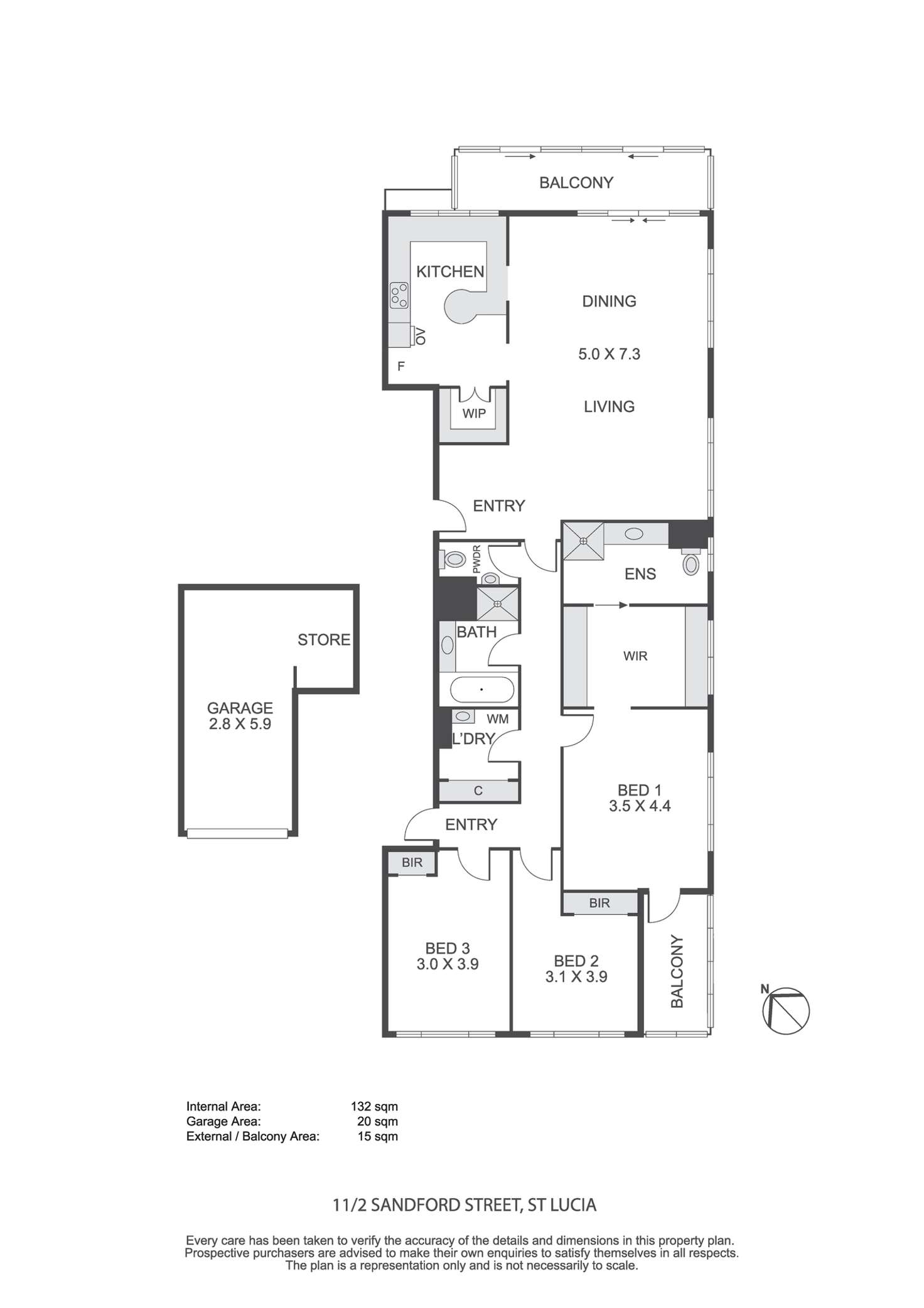 Floorplan of Homely unit listing, 11/2 Sandford Street, St Lucia QLD 4067