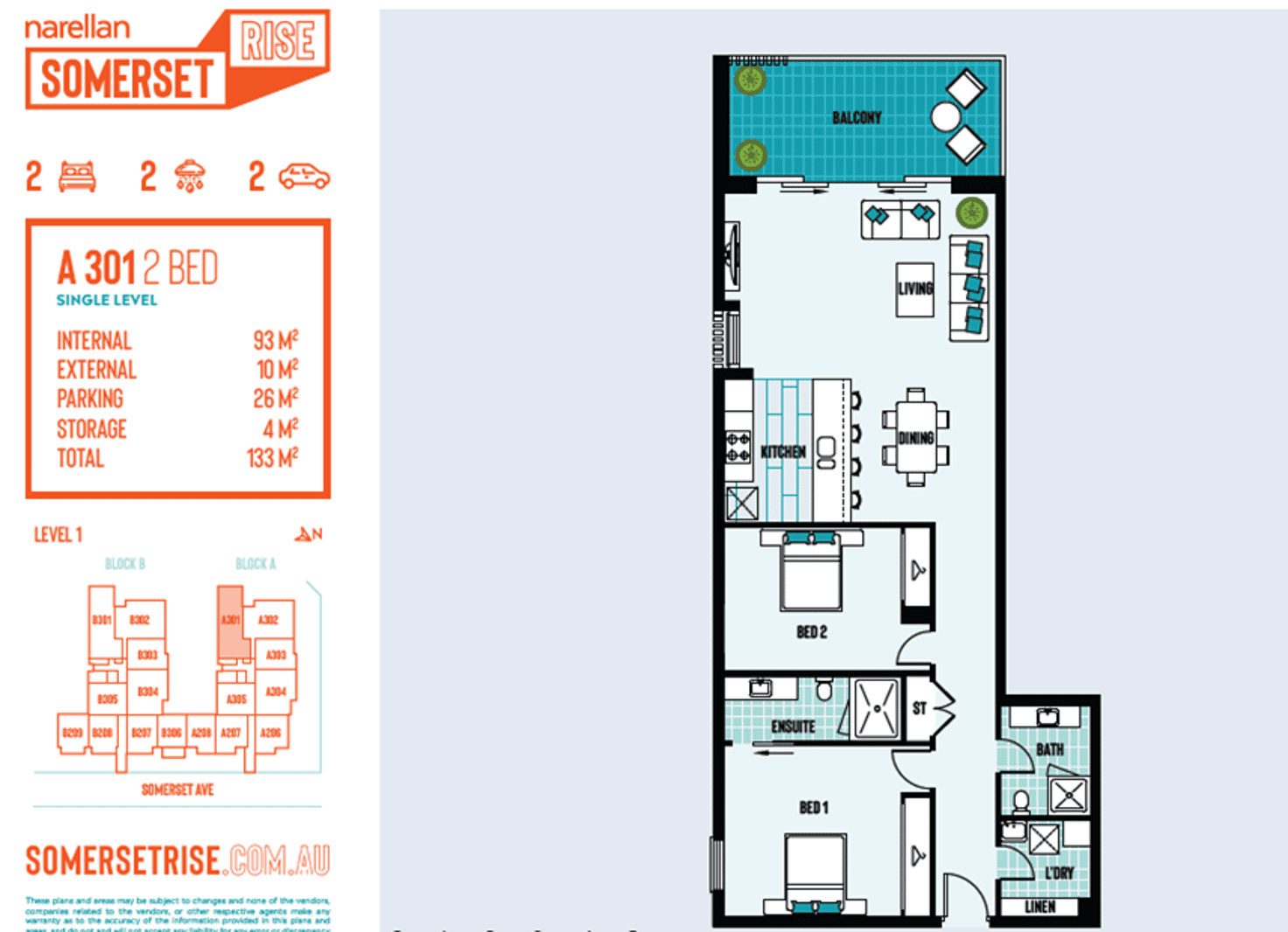 Floorplan of Homely apartment listing, 301/38a Somerset Avenue, Narellan NSW 2567