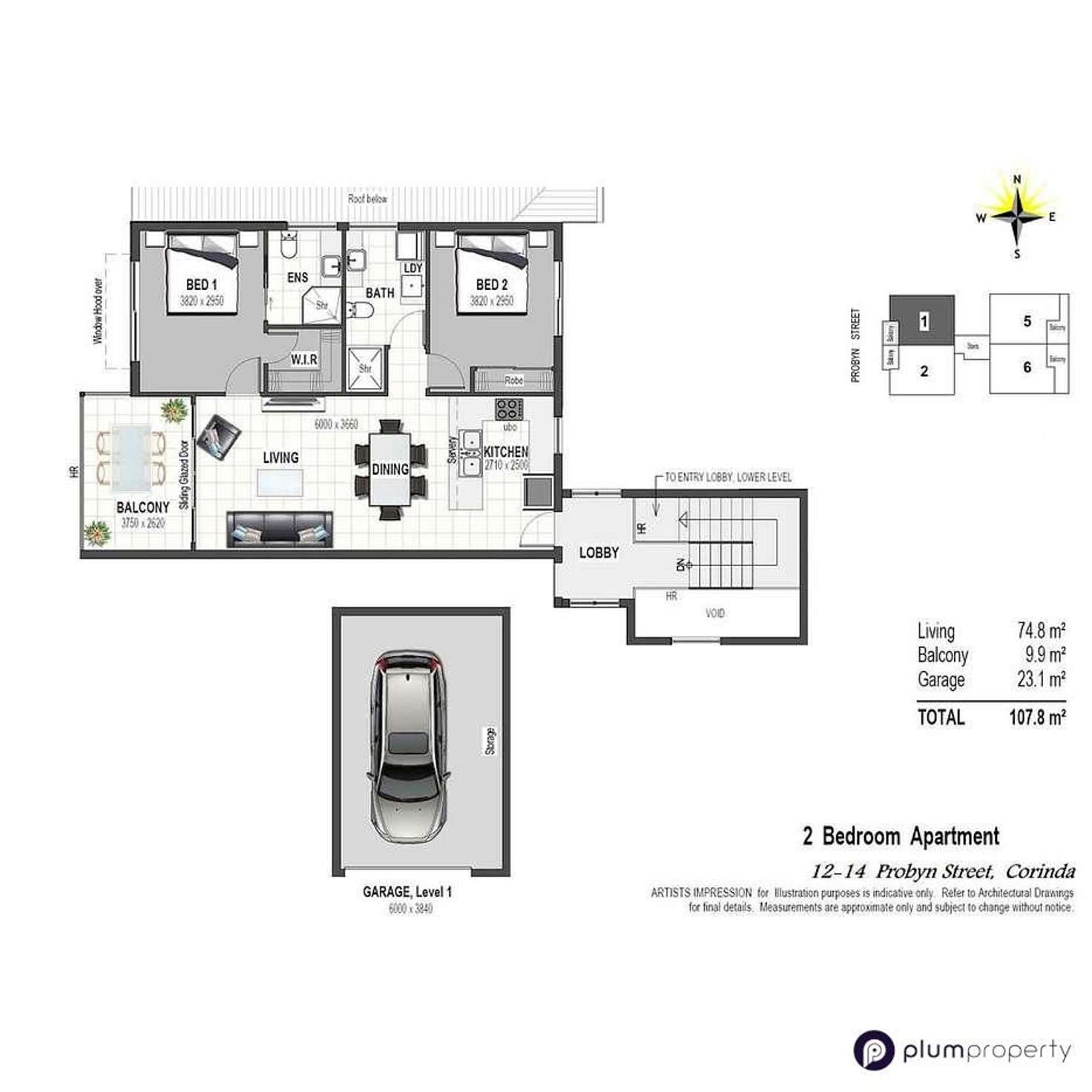 Floorplan of Homely unit listing, 1/12 Probyn Street, Corinda QLD 4075