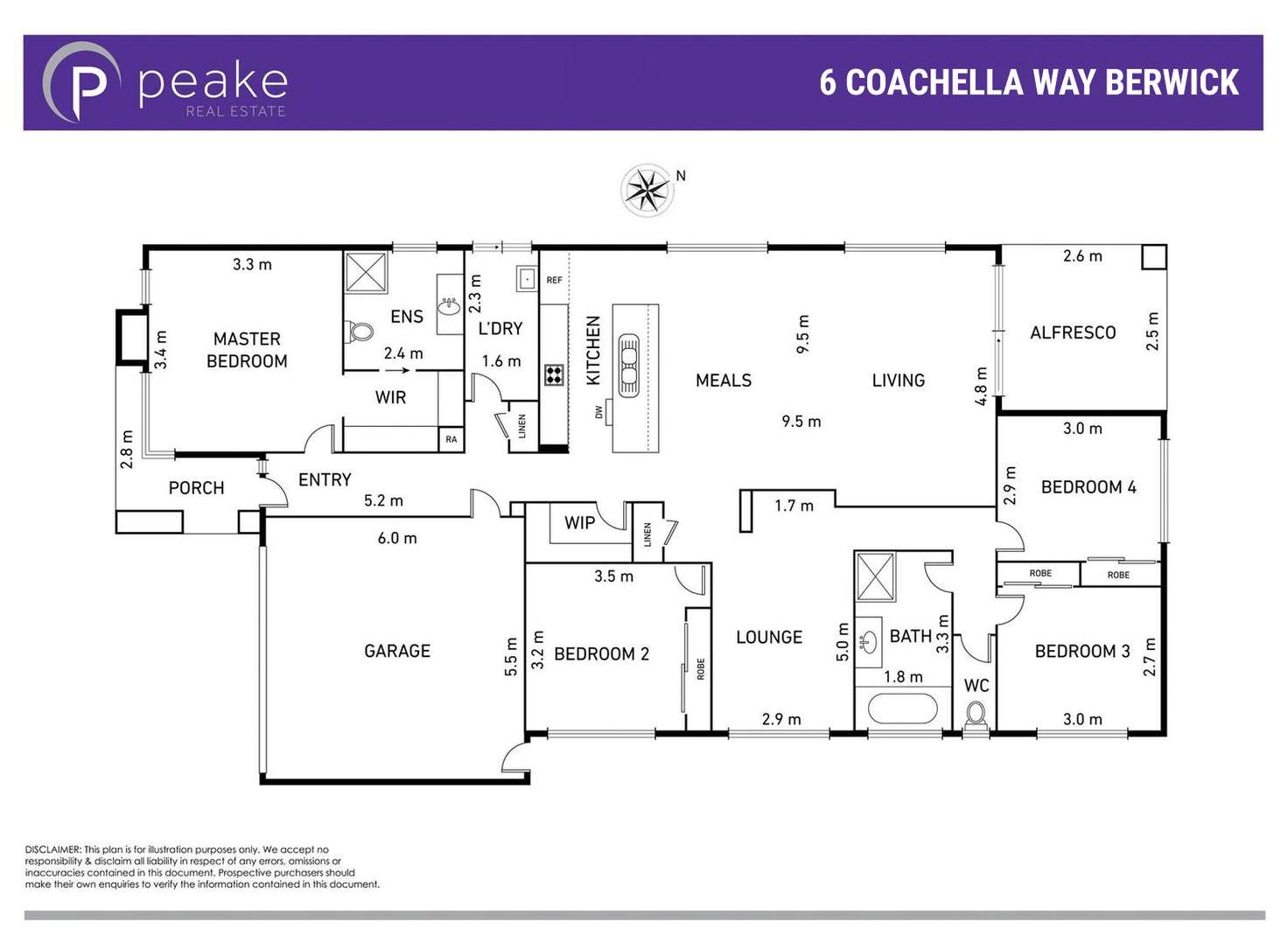 Floorplan of Homely house listing, 6 Coachella Way, Berwick VIC 3806