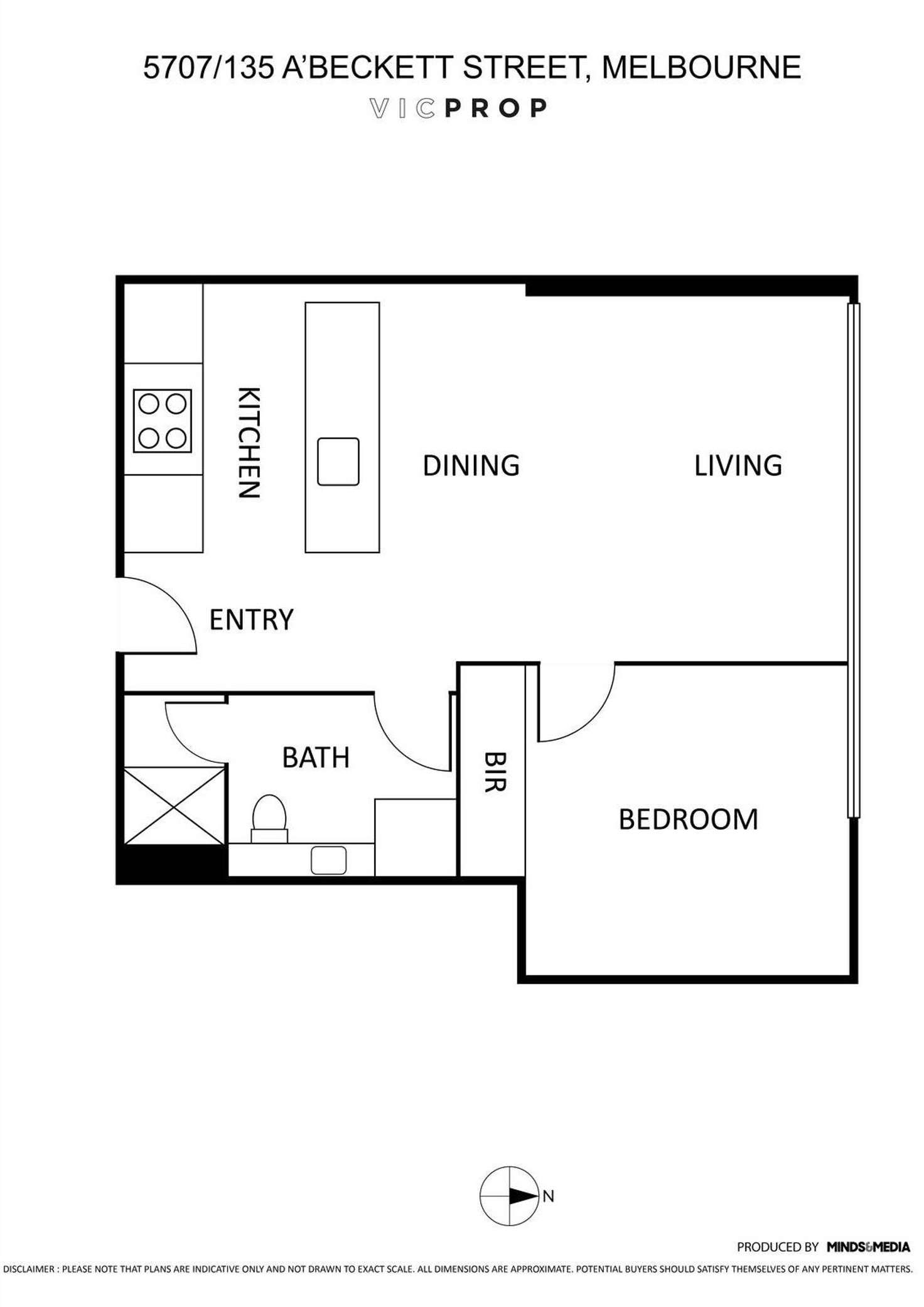 Floorplan of Homely apartment listing, 5707/135 Abeckett Street, Melbourne VIC 3000