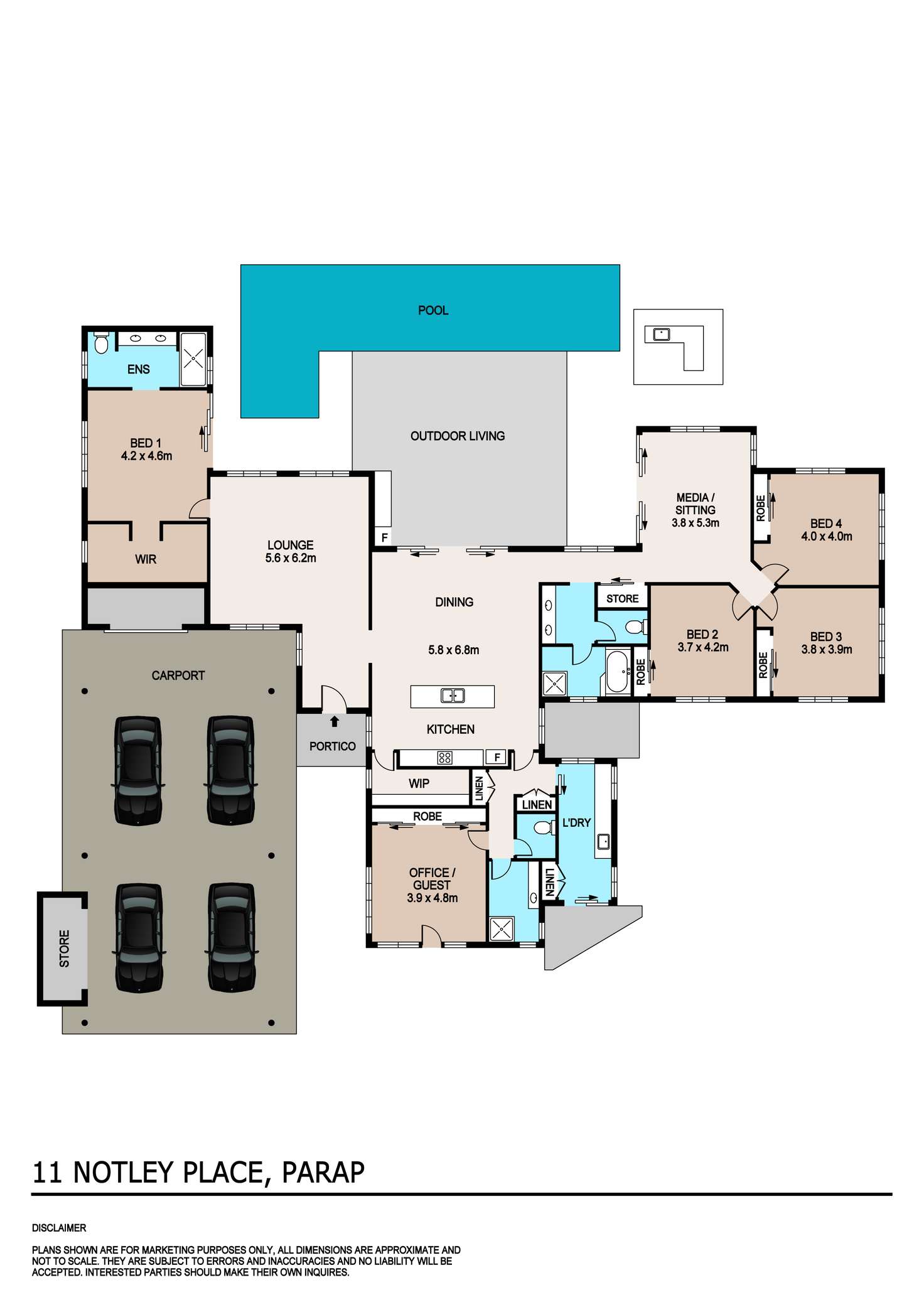 Floorplan of Homely house listing, 11 Notley Place, Parap NT 820