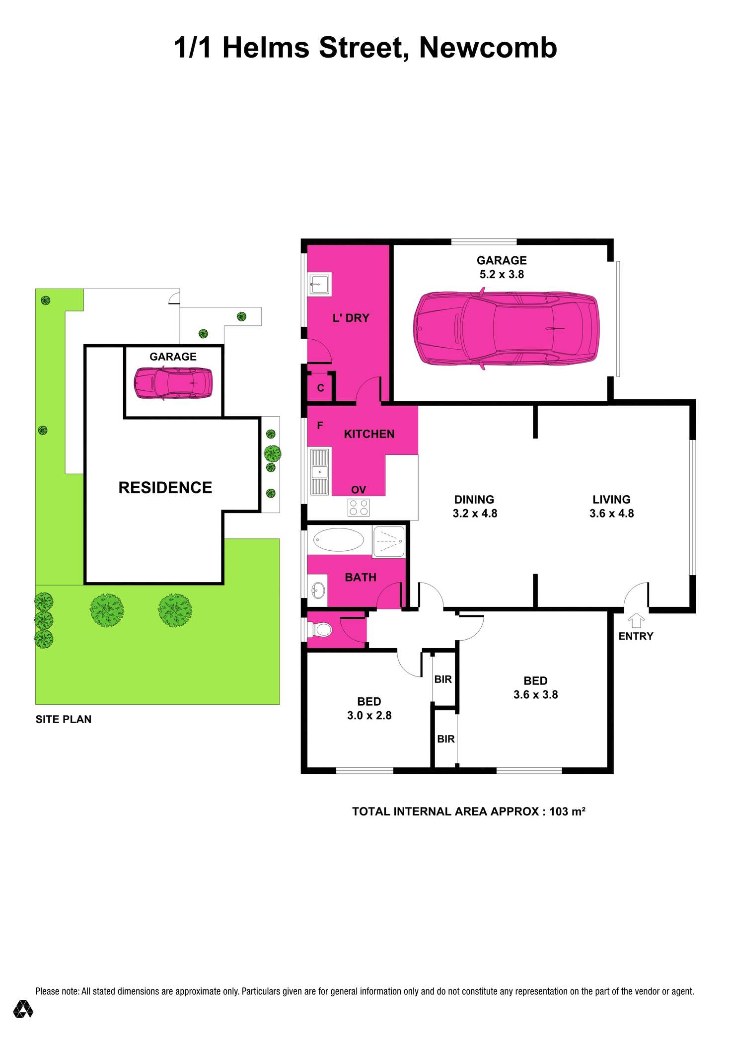 Floorplan of Homely unit listing, 1/1 Helms Street, Newcomb VIC 3219