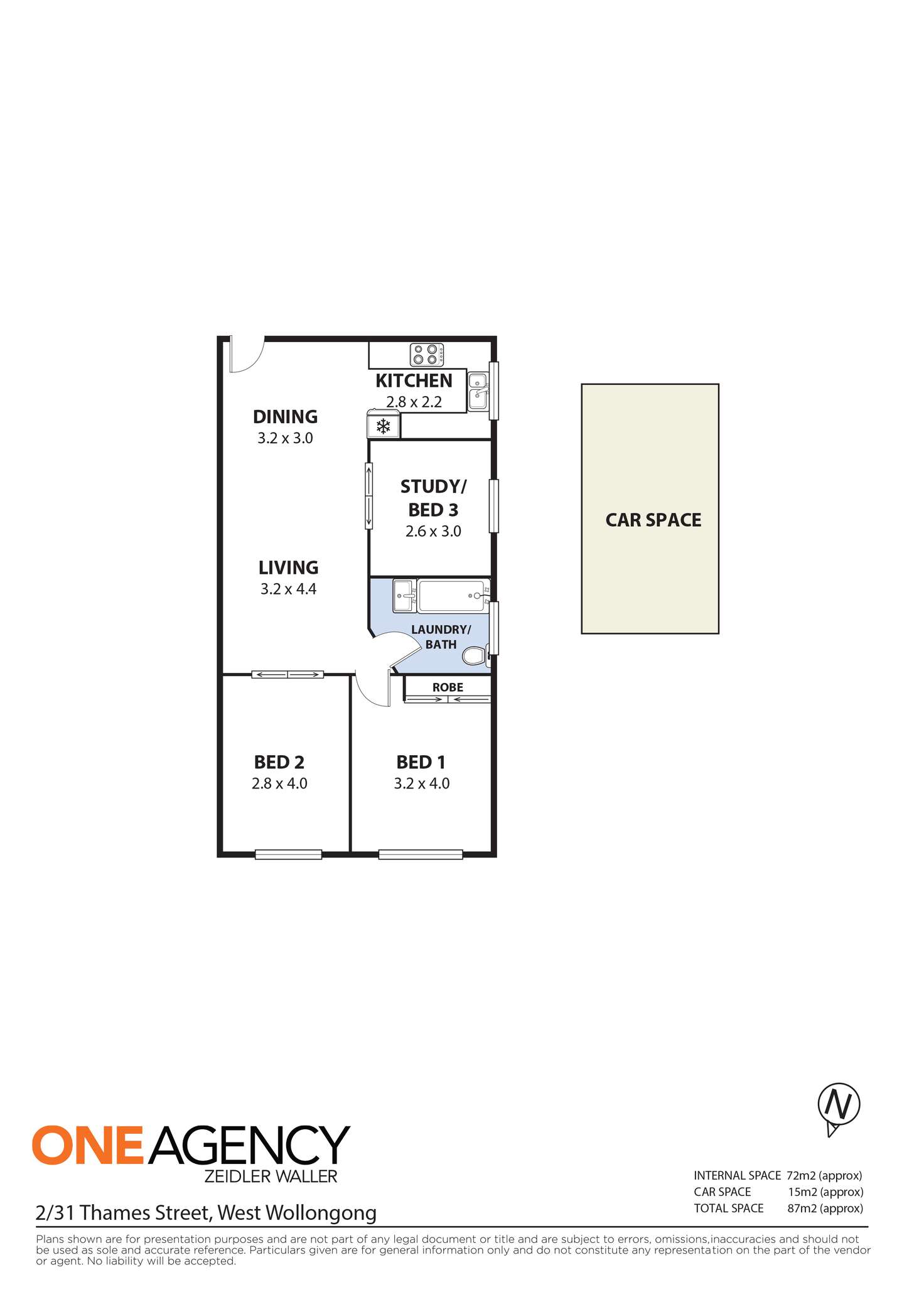 Floorplan of Homely unit listing, 2/31 Thames Street, West Wollongong NSW 2500