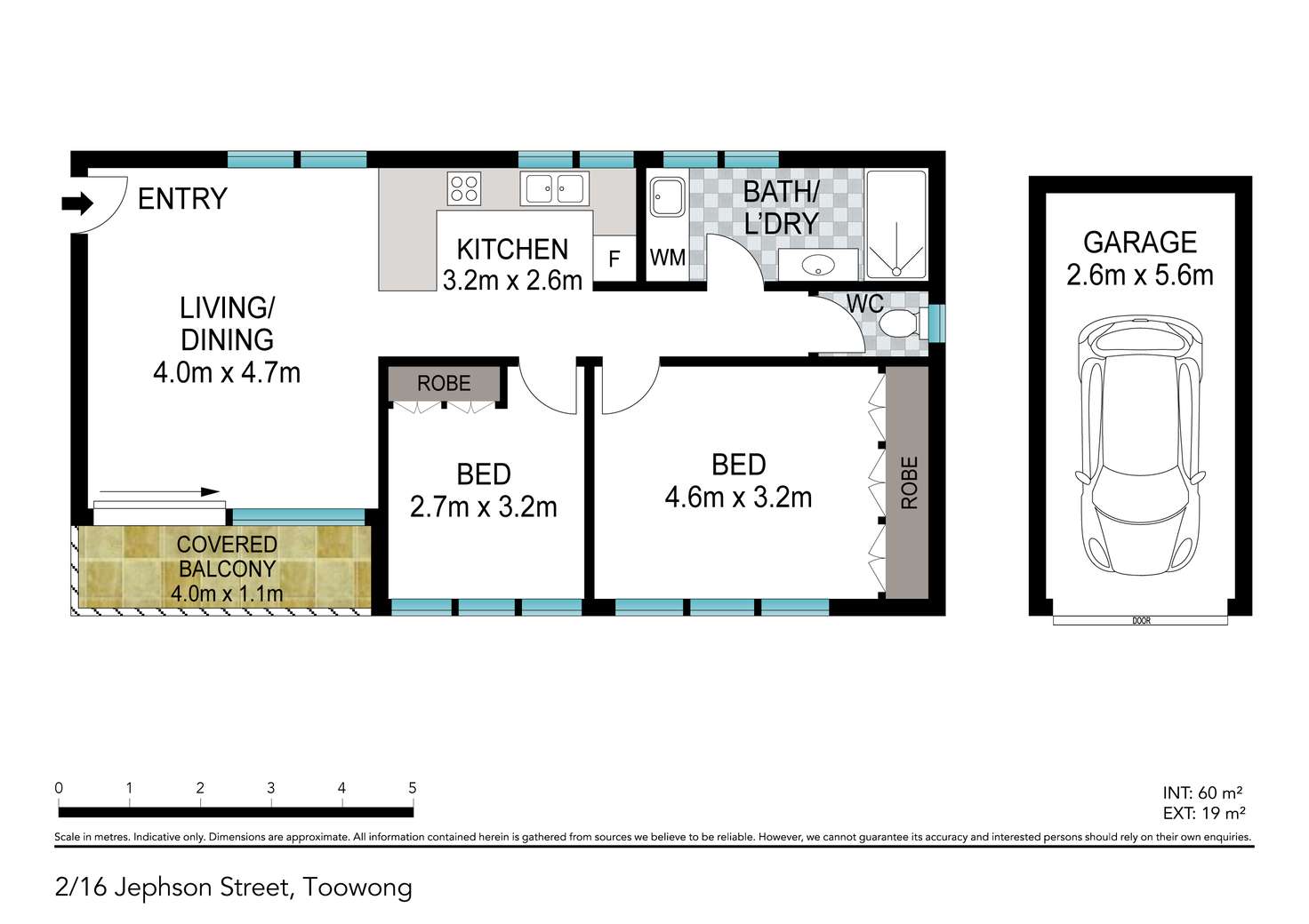 Floorplan of Homely unit listing, 2/16 Jephson Street, Toowong QLD 4066