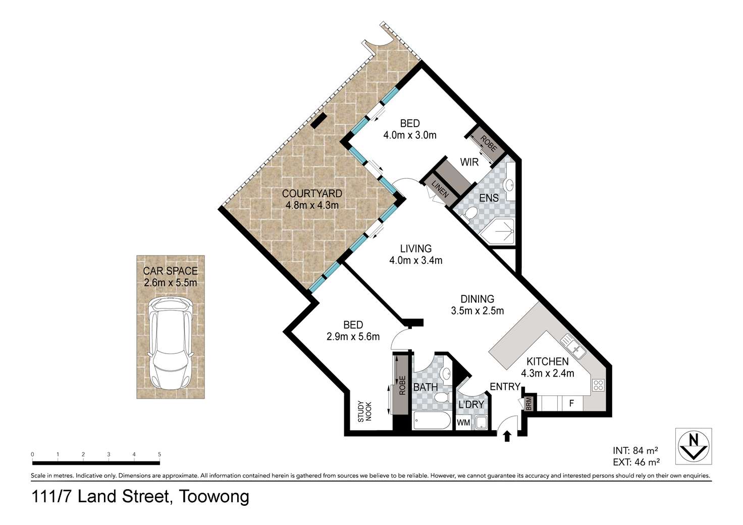 Floorplan of Homely unit listing, 111/7 Land Street, Toowong QLD 4066