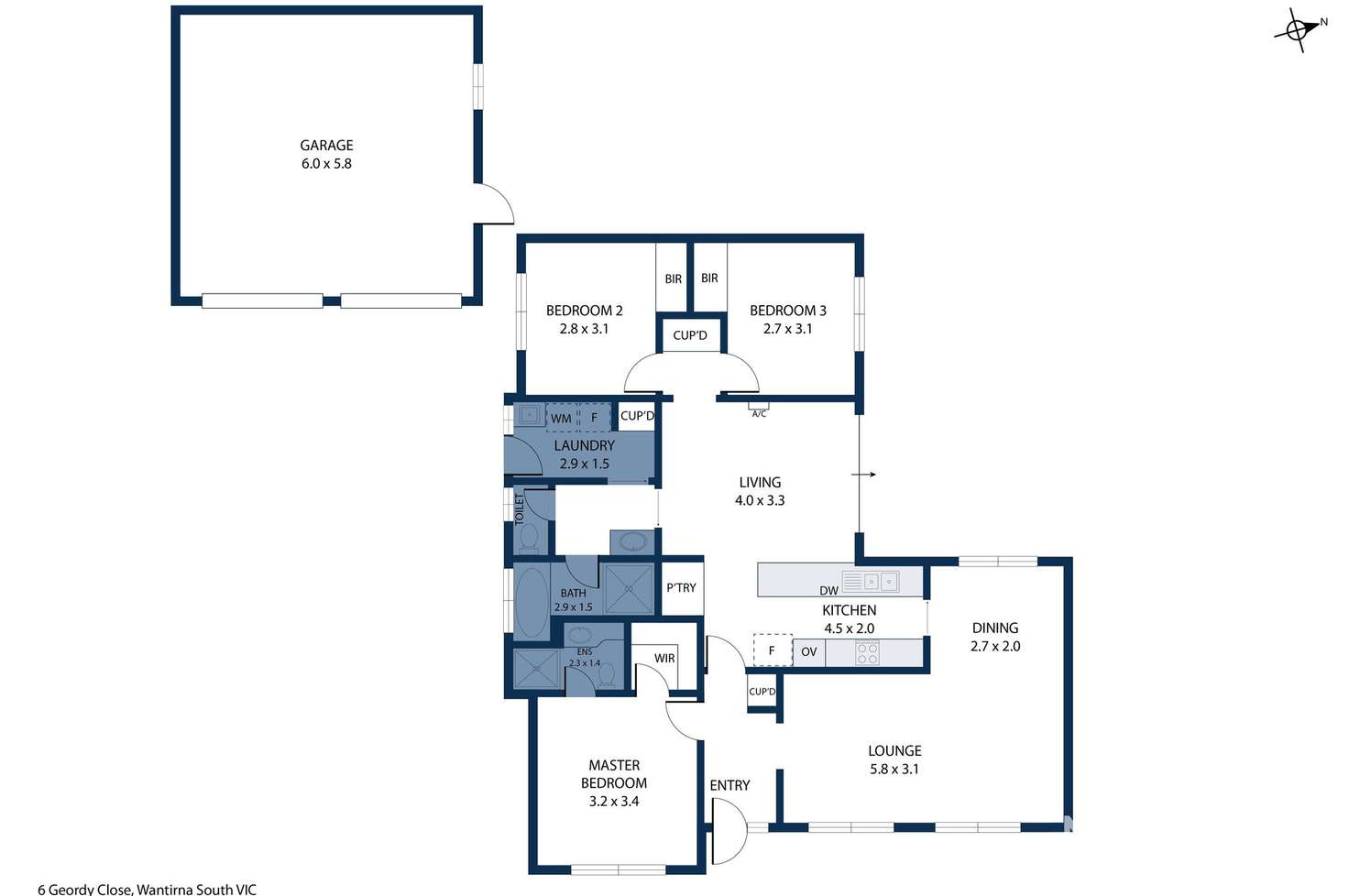 Floorplan of Homely house listing, 6 Geordy Close, Wantirna South VIC 3152