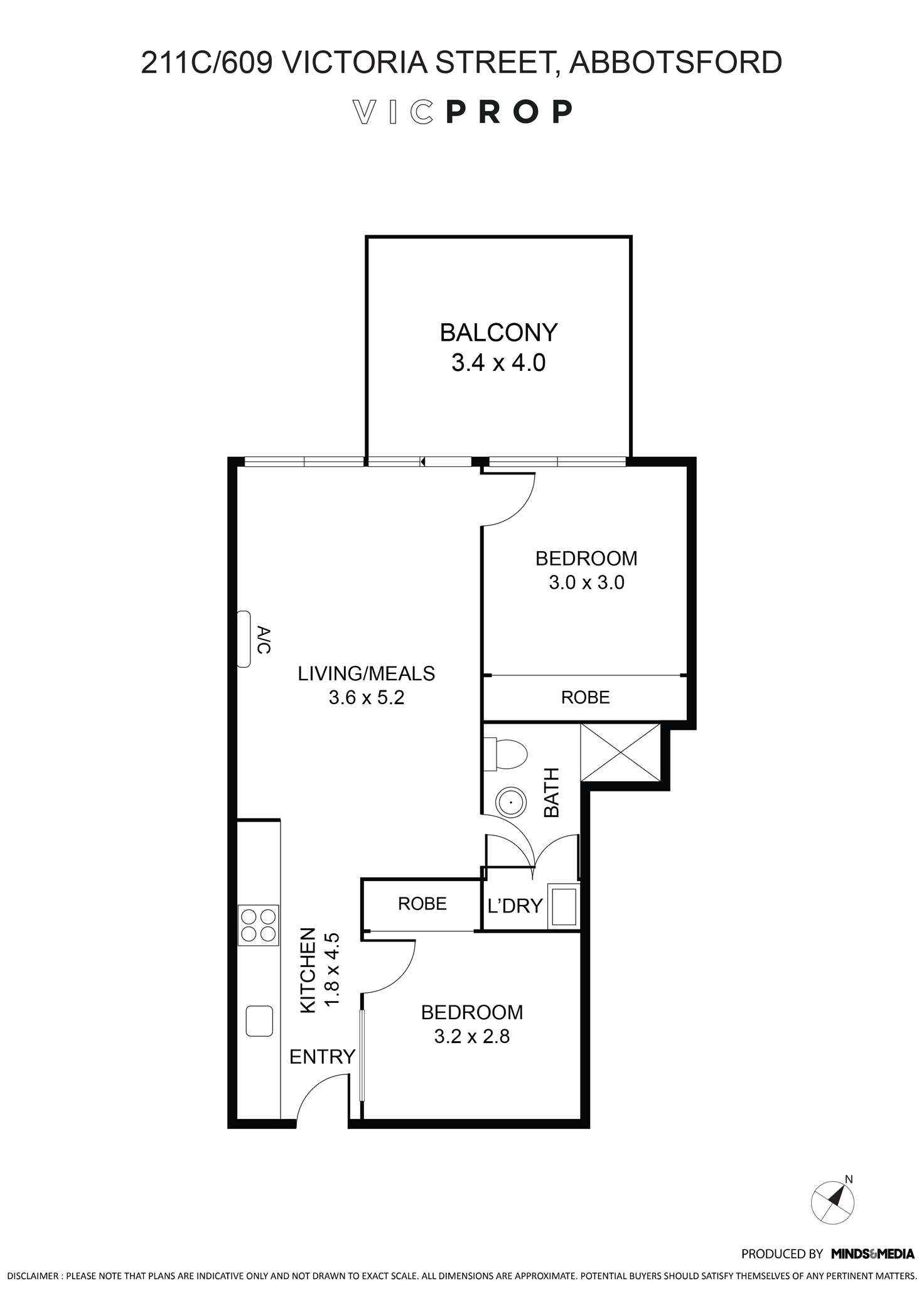 Floorplan of Homely apartment listing, 211C/609 Shamrock Street, Abbotsford VIC 3067