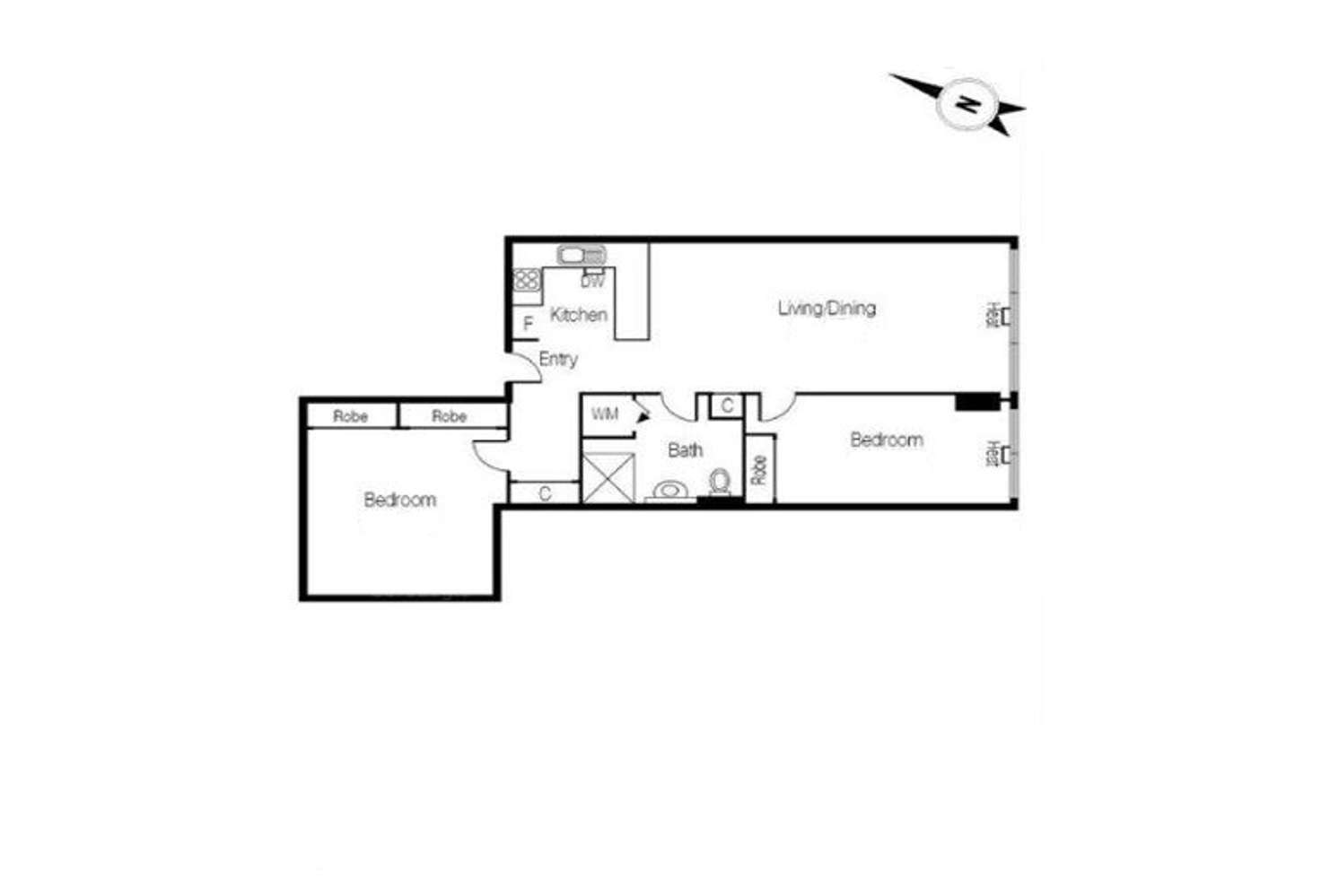 Floorplan of Homely apartment listing, 1807/250 Elizabeth Street, Melbourne VIC 3000