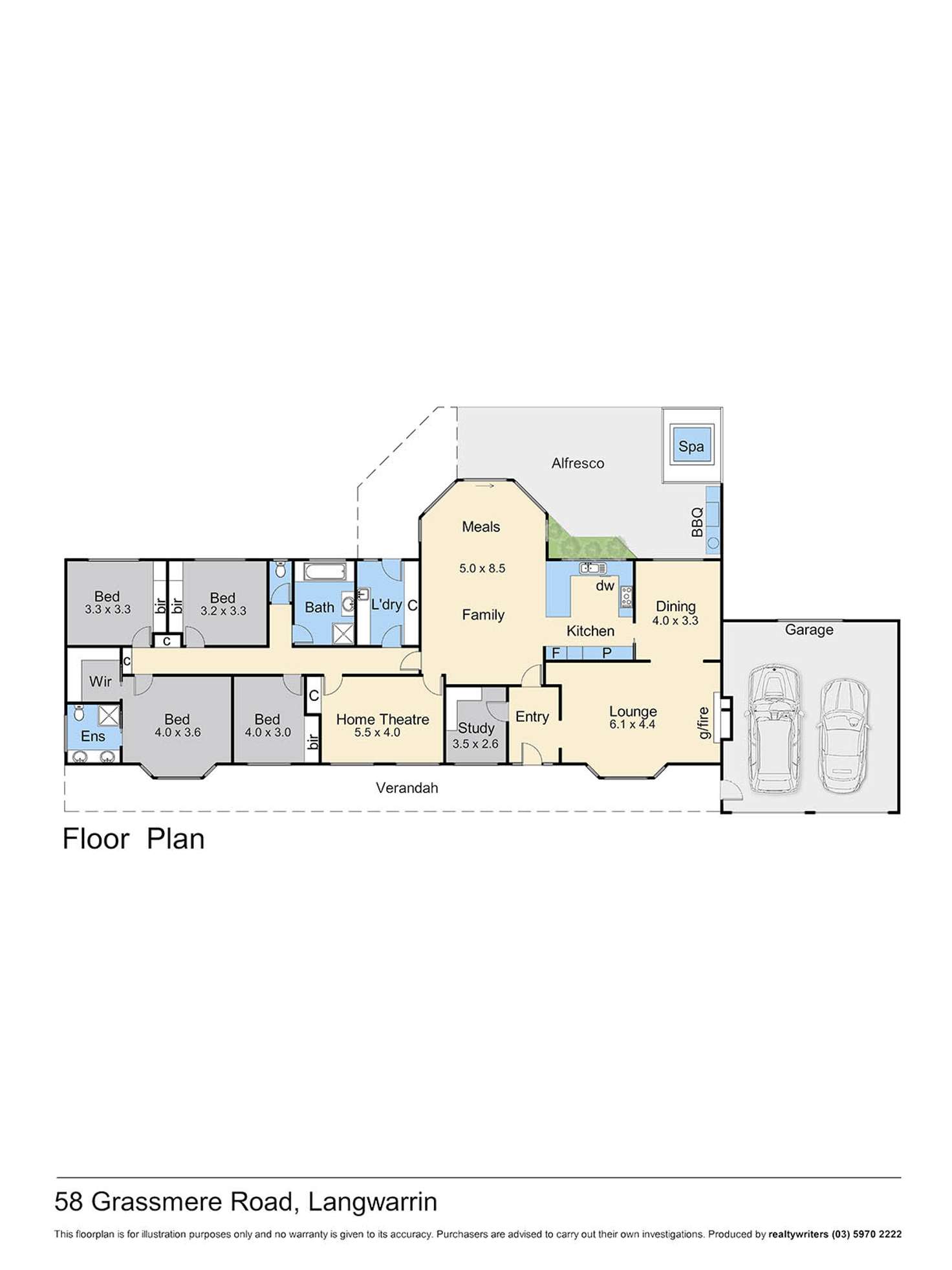 Floorplan of Homely acreageSemiRural listing, 58 Grassmere Road, Langwarrin VIC 3910