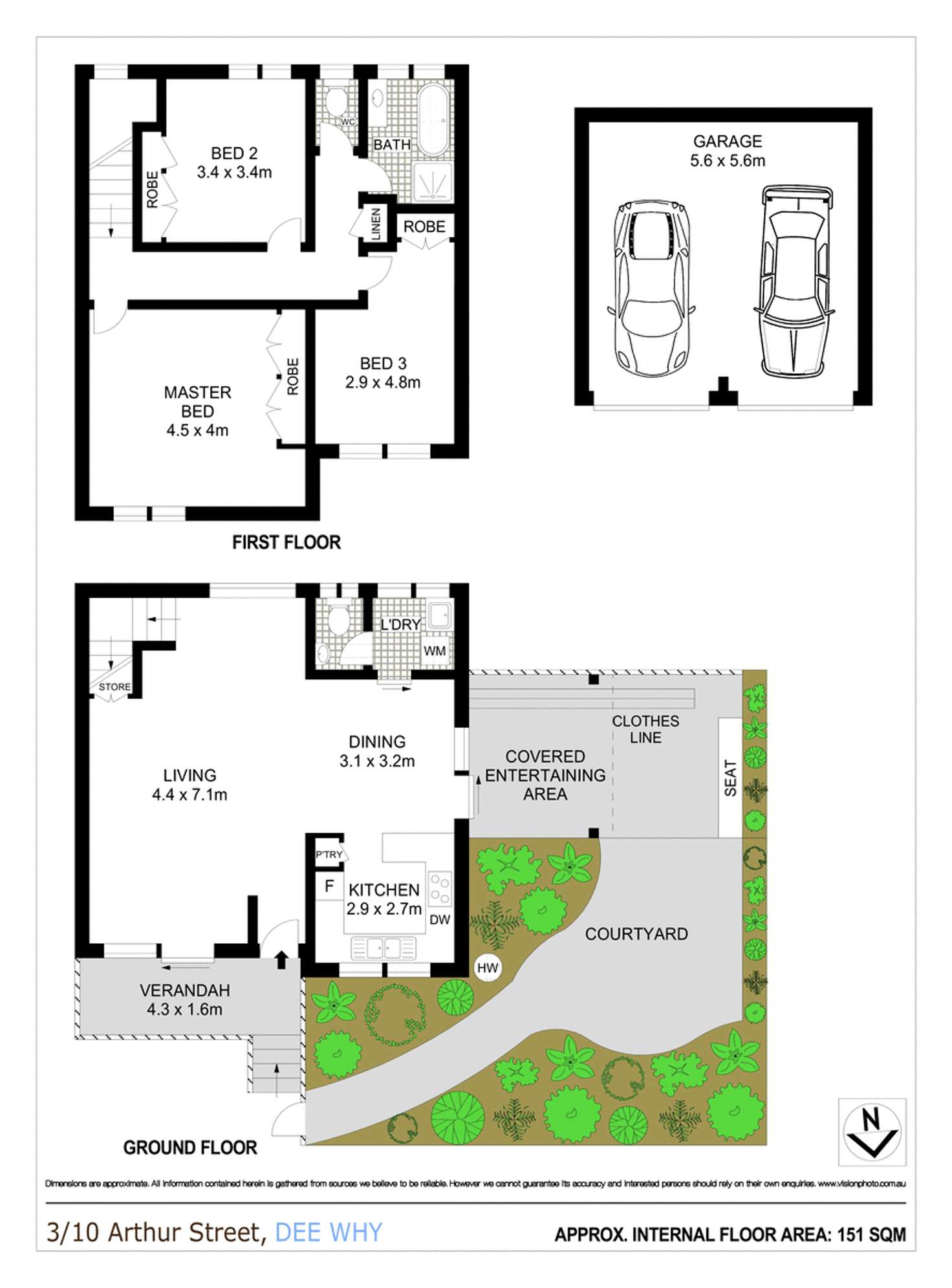 Floorplan of Homely townhouse listing, 3/10 Arthur Street, Dee Why NSW 2099