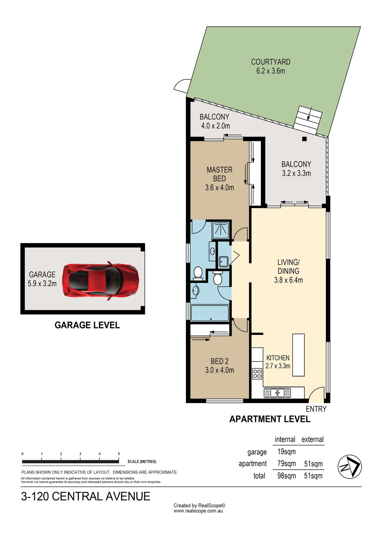 Floorplan of Homely unit listing, 3/120 Central Avenue, Indooroopilly QLD 4068