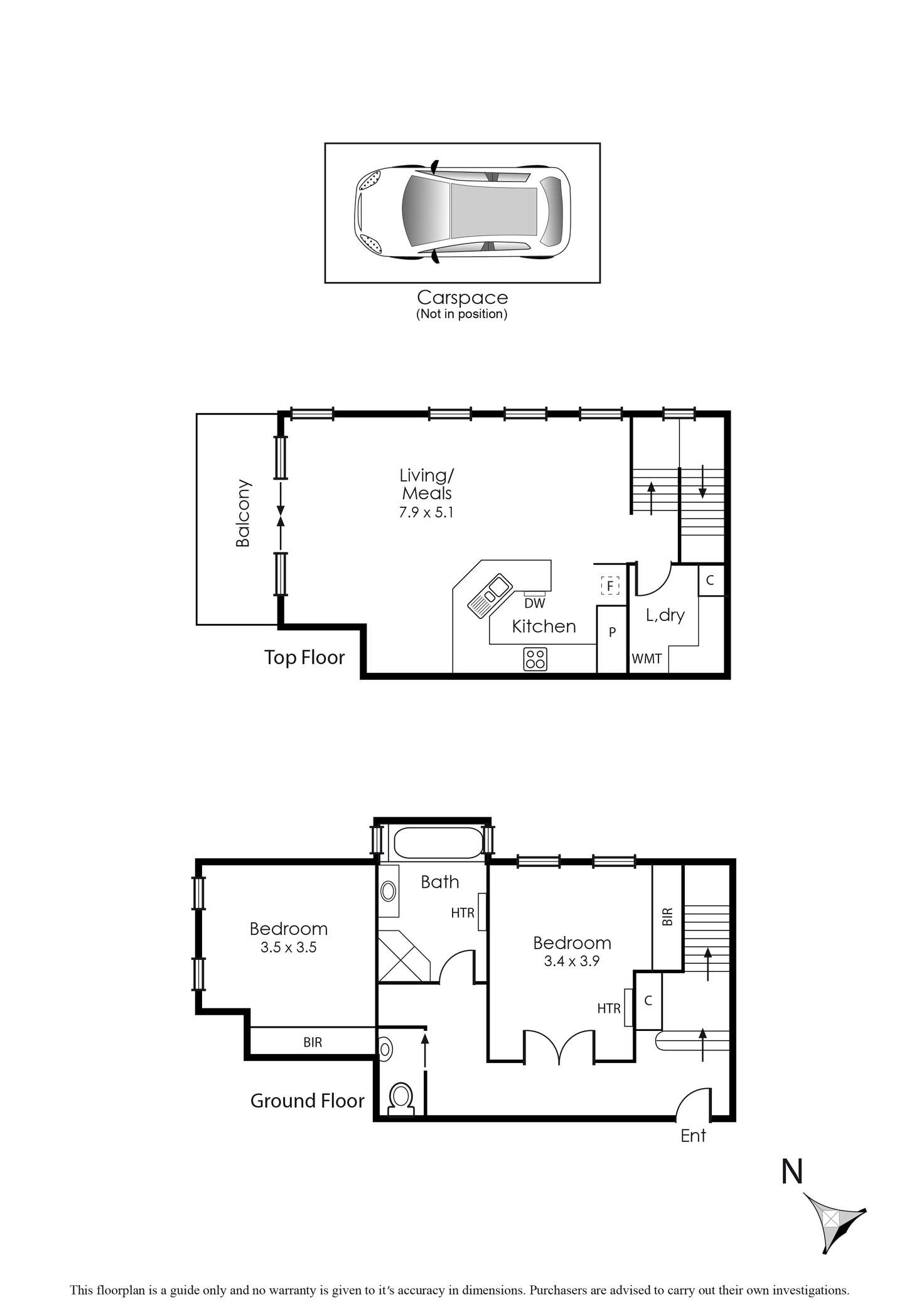 Floorplan of Homely townhouse listing, 7/59 Chapel Street, St Kilda VIC 3182