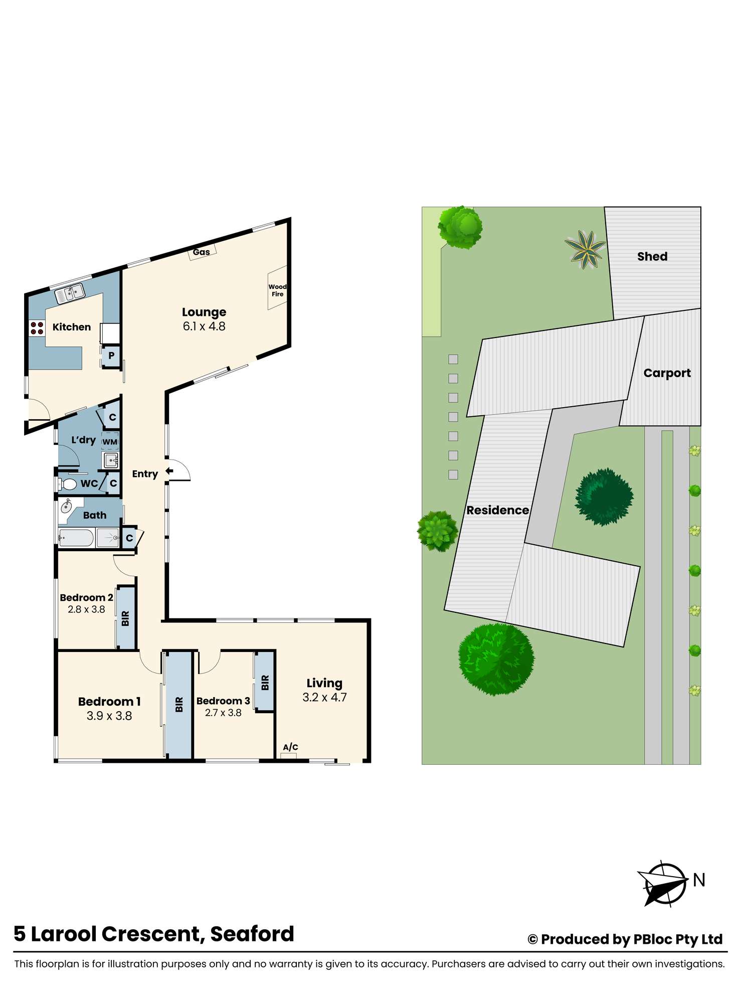 Floorplan of Homely house listing, 5 Larool Crescent, Seaford VIC 3198