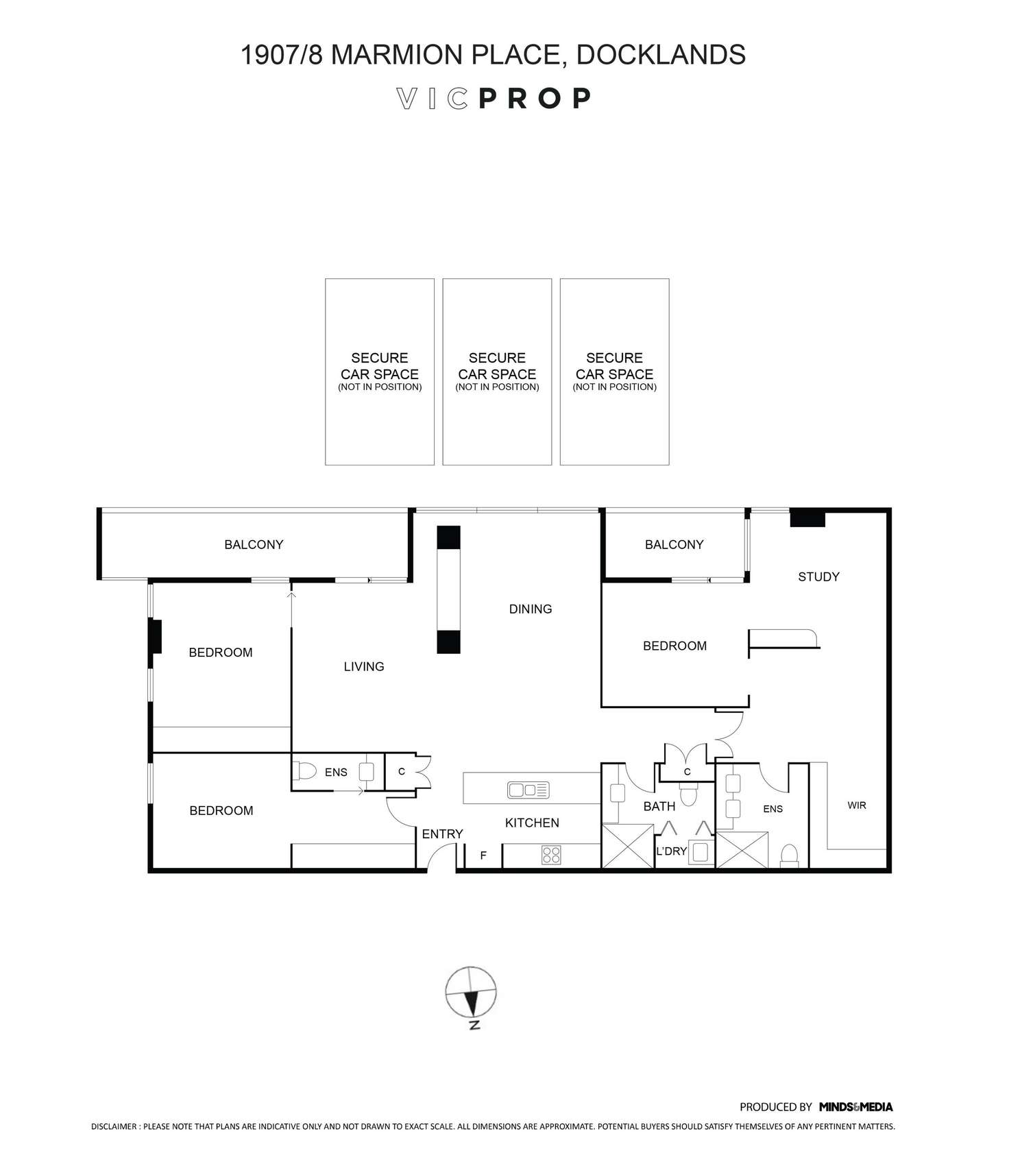 Floorplan of Homely apartment listing, 1907/8 Marmion Place, Docklands VIC 3008