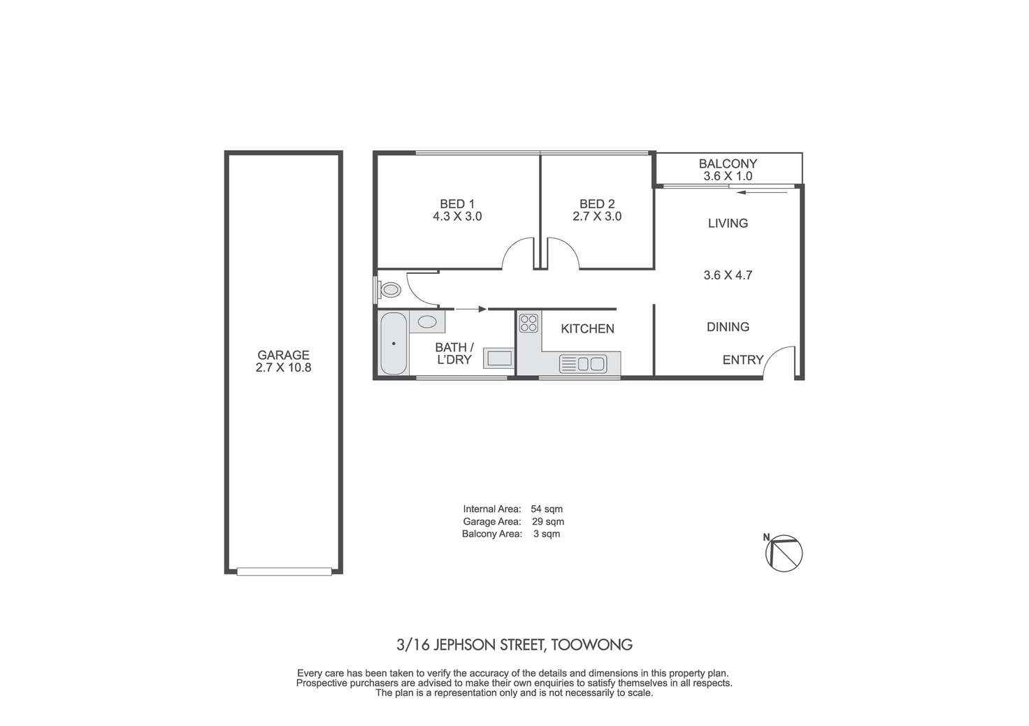 Floorplan of Homely unit listing, 3/16 Jephson Street, Toowong QLD 4066