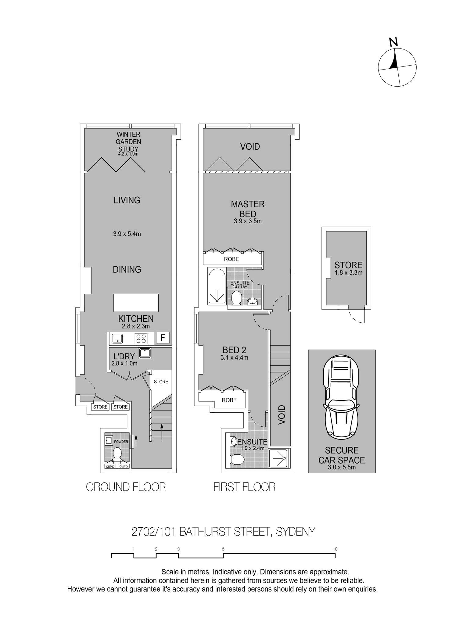 Floorplan of Homely apartment listing, 2702/101 Bathurst Street, Sydney NSW 2000