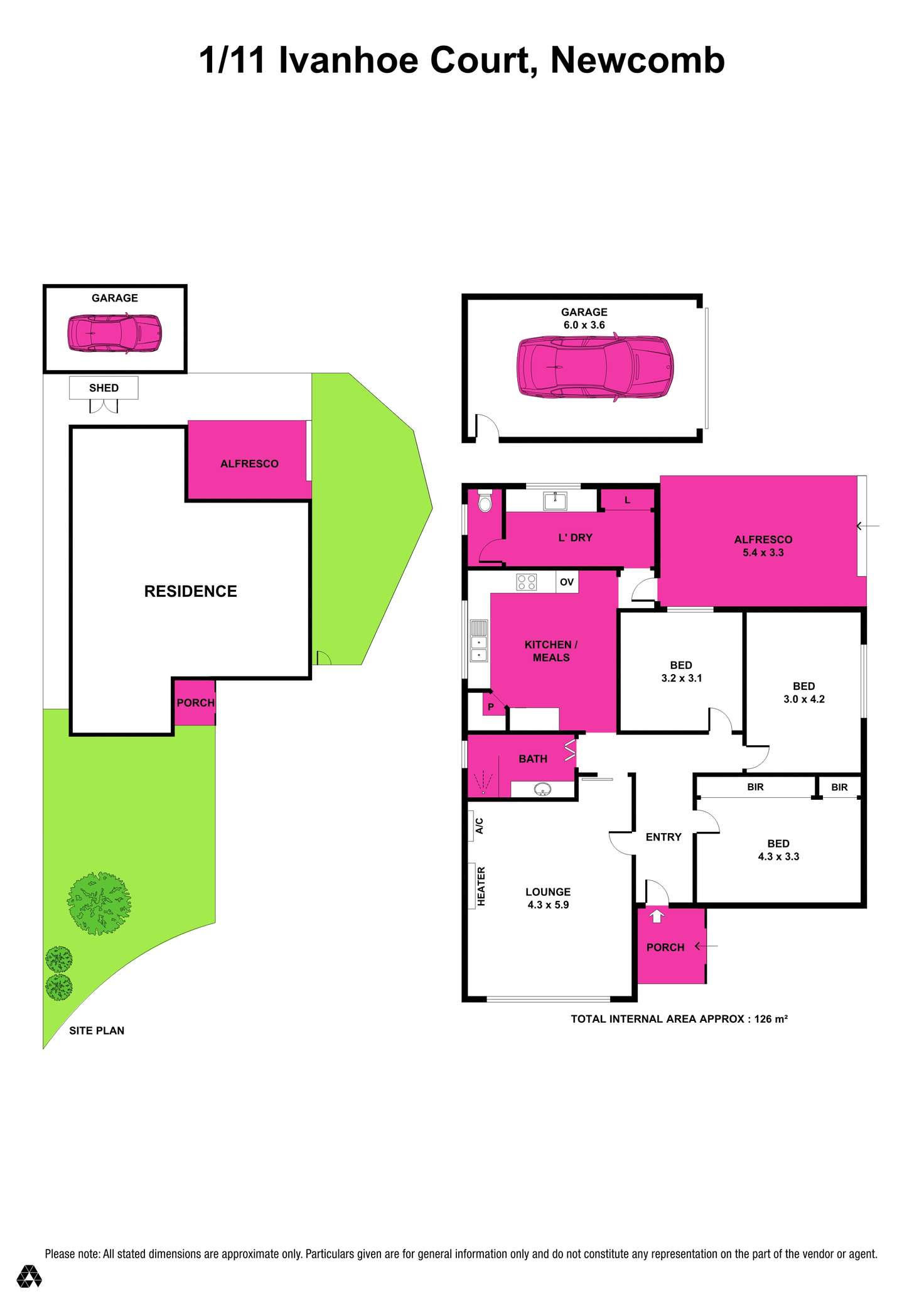 Floorplan of Homely unit listing, 1/11 Ivanhoe Court, Newcomb VIC 3219