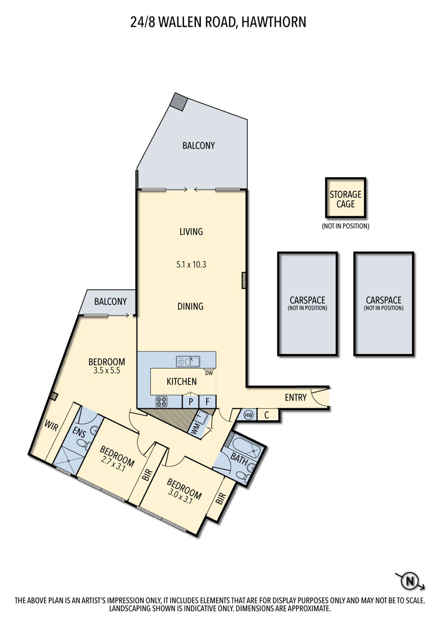 Floorplan of Homely apartment listing, 24/8 Wallen Road, Hawthorn VIC 3122