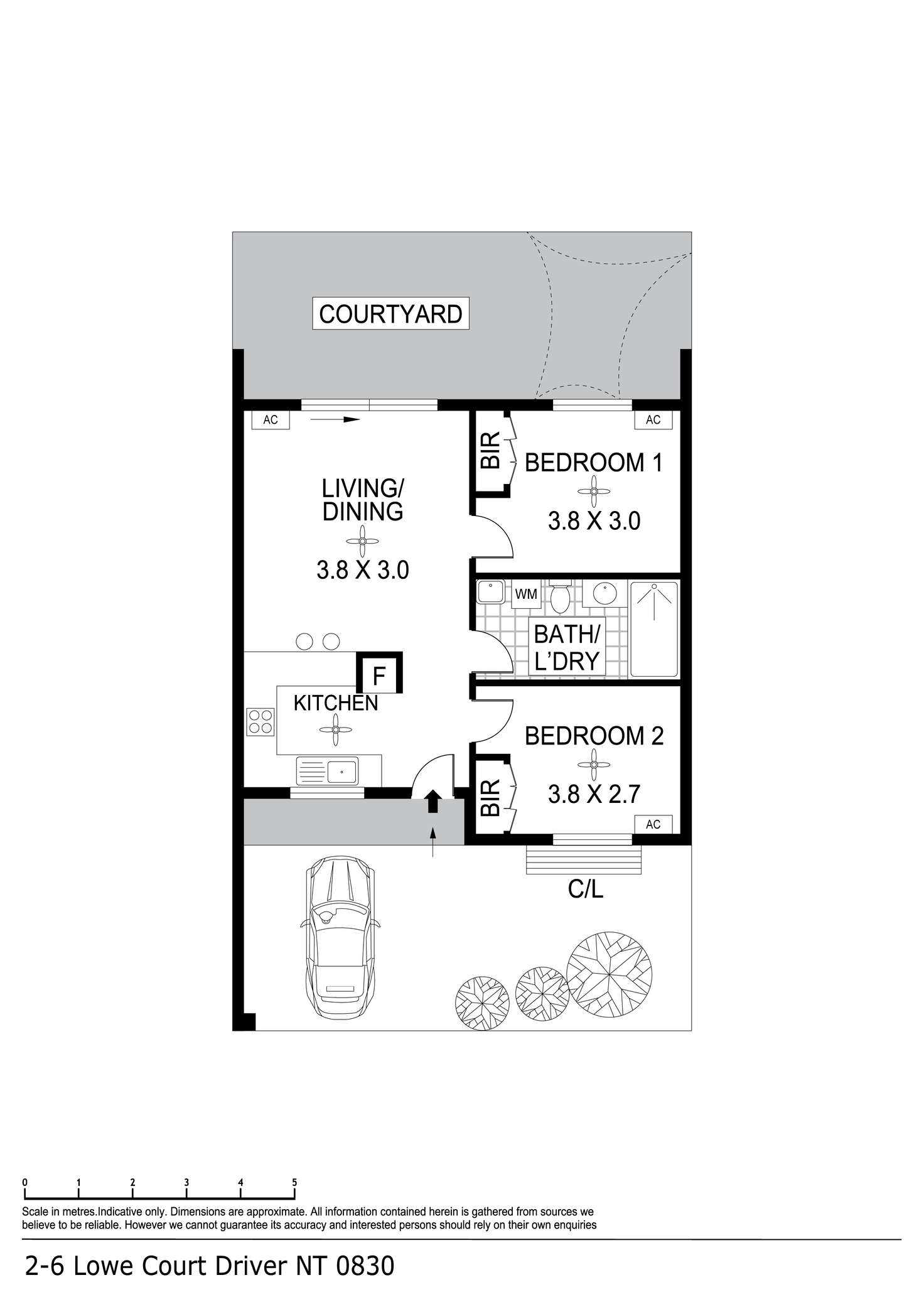 Floorplan of Homely semiDetached listing, 2/6 Lowe Court, Driver NT 830