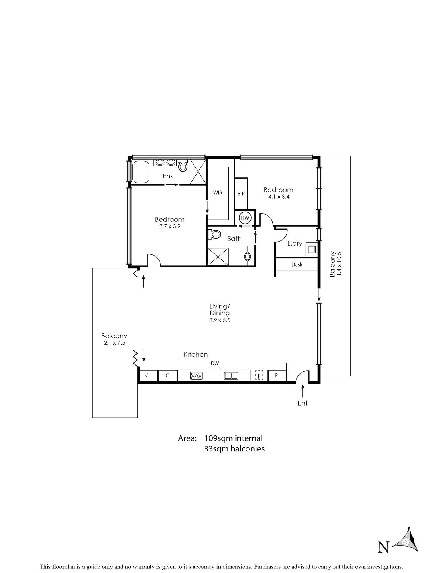 Floorplan of Homely apartment listing, 5/383 New Street, Brighton VIC 3186