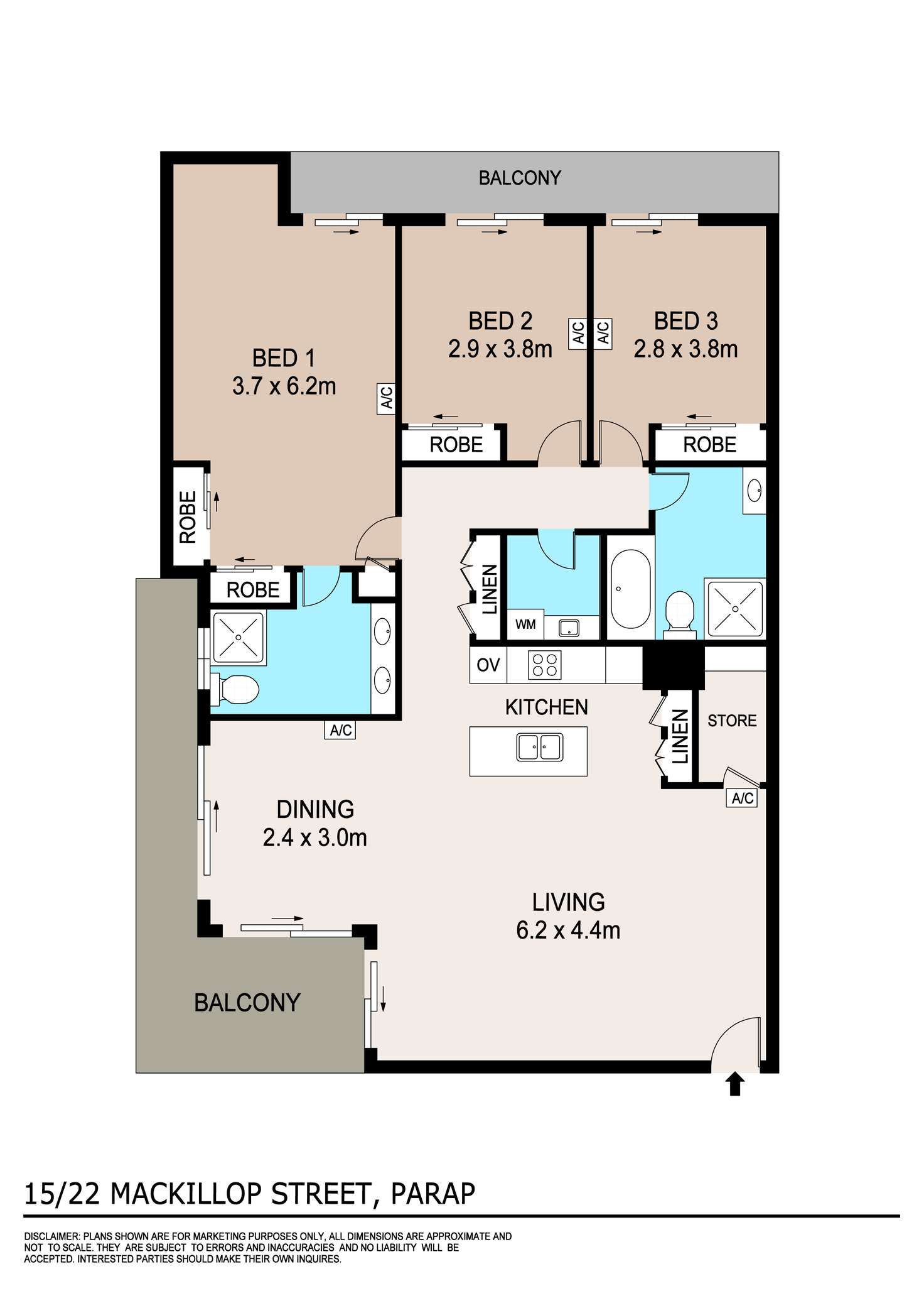 Floorplan of Homely apartment listing, 15/22 Mackillop Street, Parap NT 820
