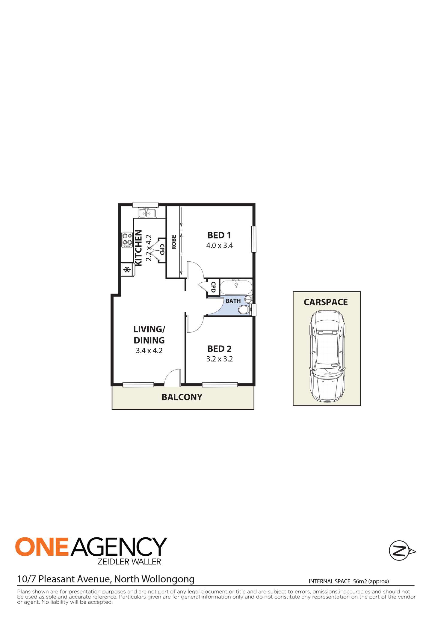 Floorplan of Homely unit listing, 10/7 Pleasant Avenue, North Wollongong NSW 2500