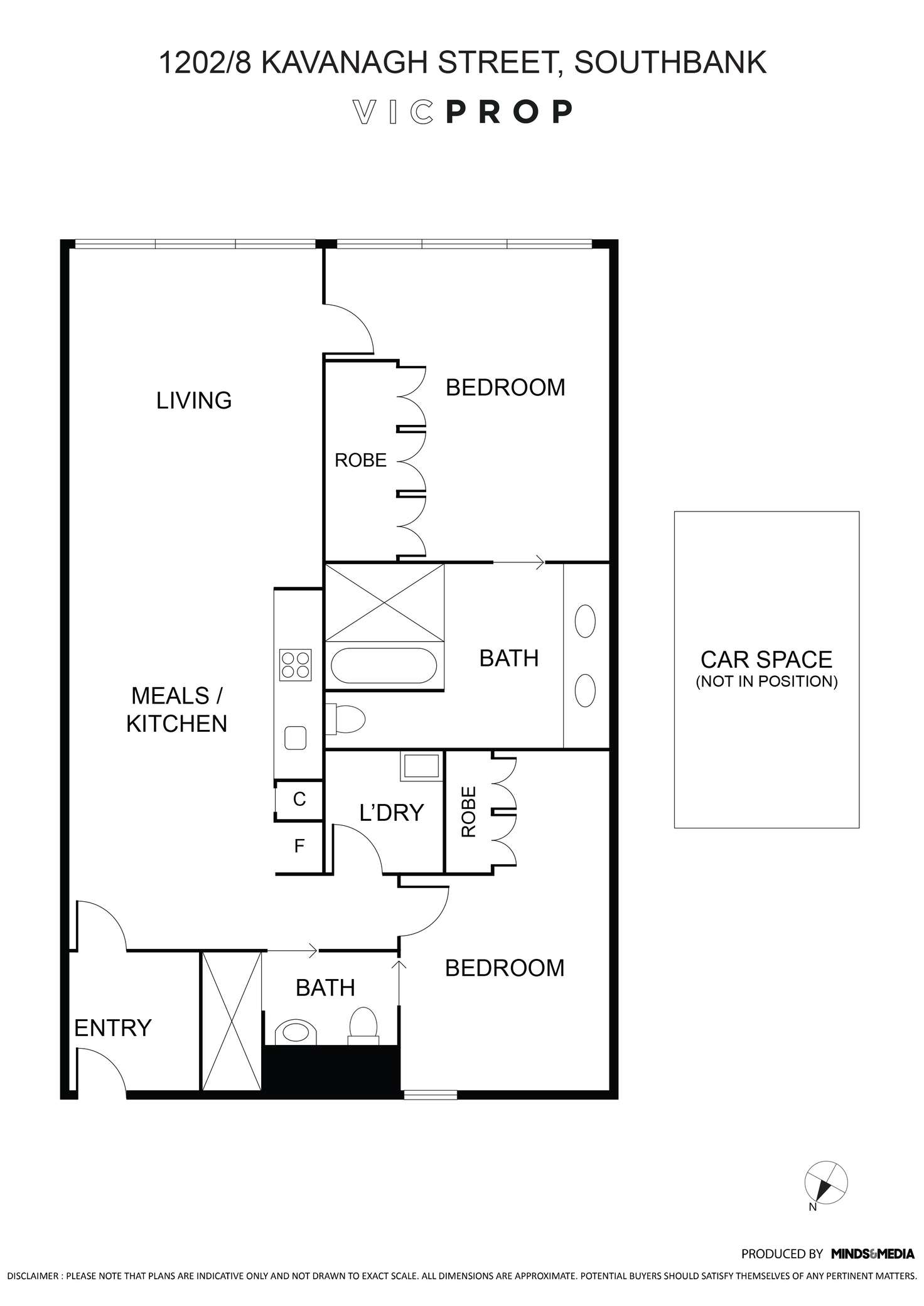 Floorplan of Homely apartment listing, 1202/8 Kavanagh Street, Southbank VIC 3006