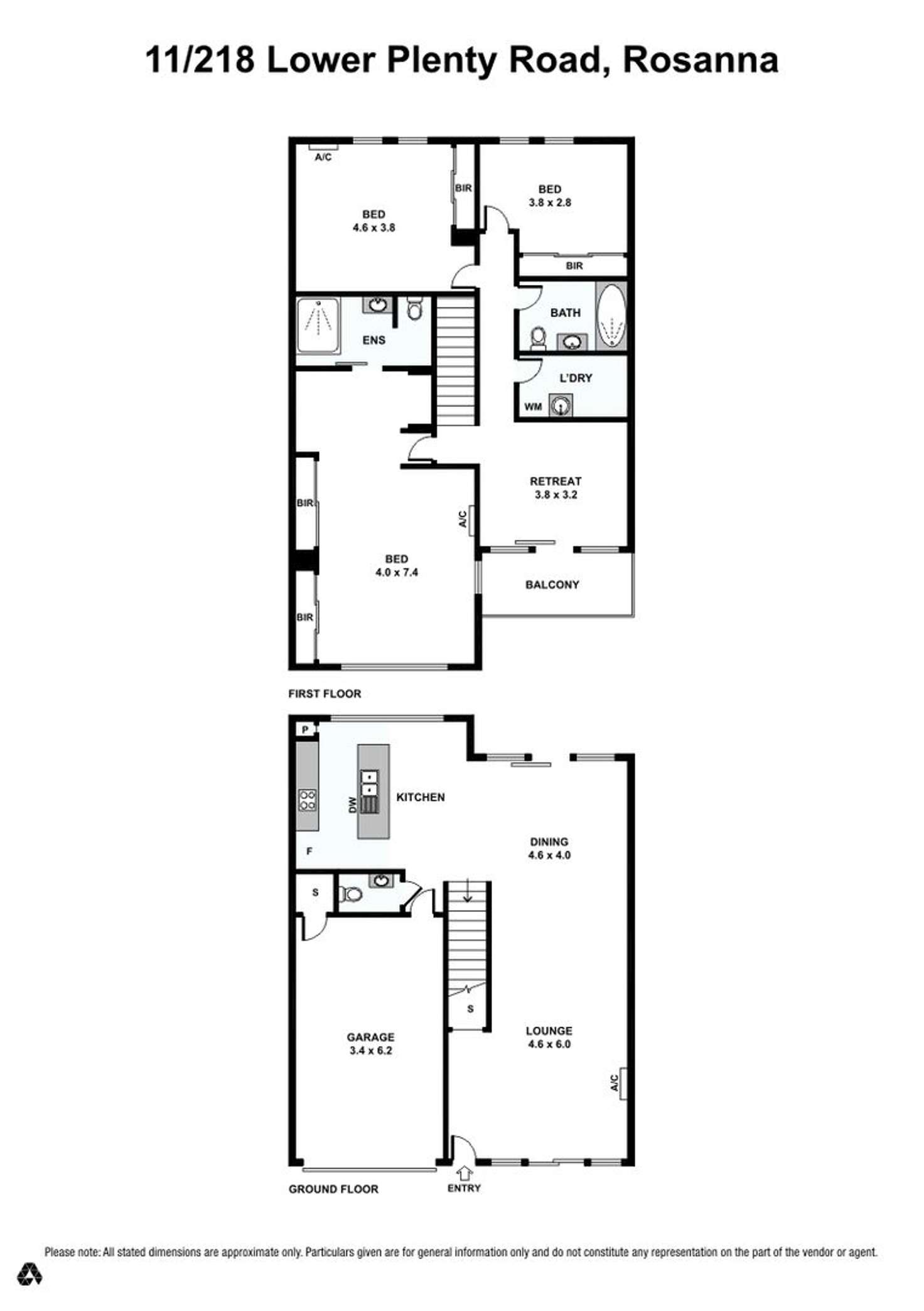 Floorplan of Homely townhouse listing, 11/218 Lower Plenty Road, Rosanna VIC 3084
