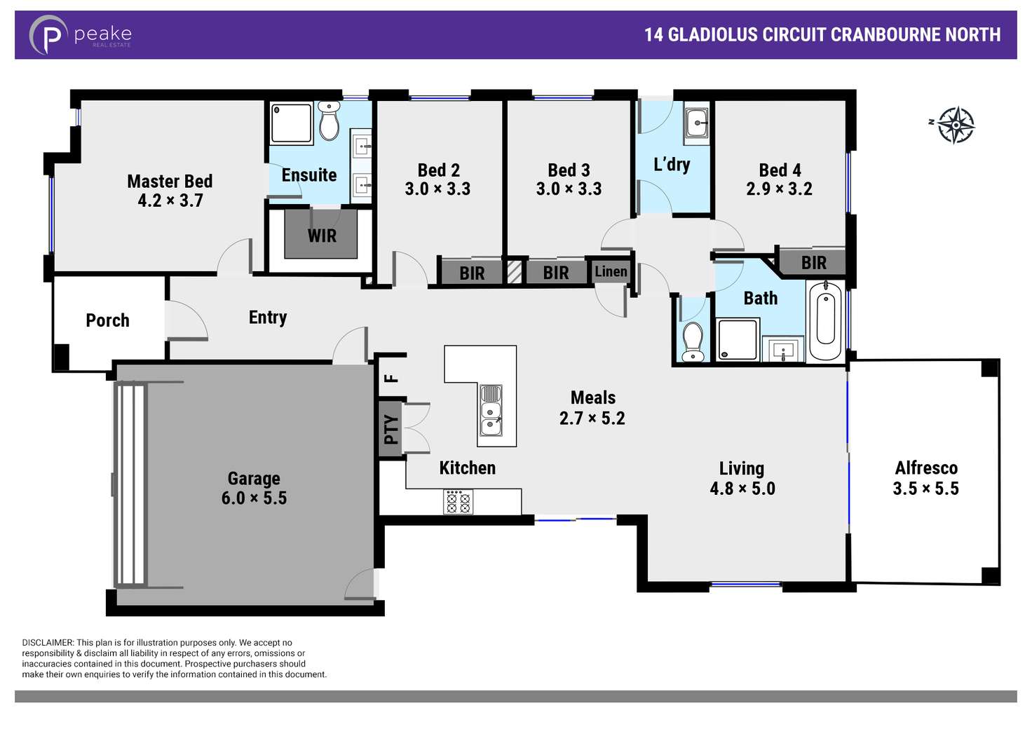 Floorplan of Homely house listing, 14 Gladiolus Circuit, Cranbourne North VIC 3977