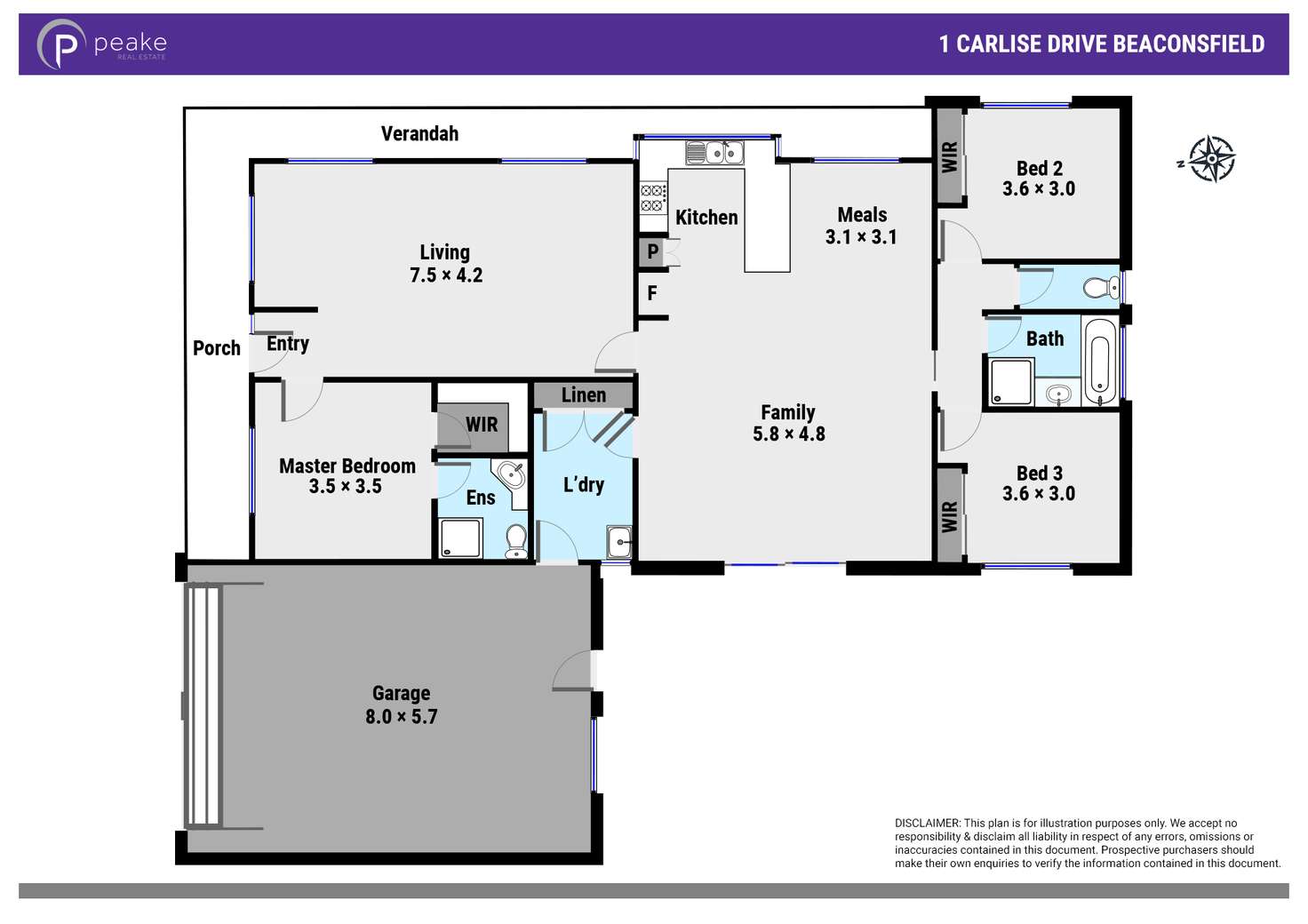 Floorplan of Homely house listing, 1 Carlisle Drive, Beaconsfield VIC 3807