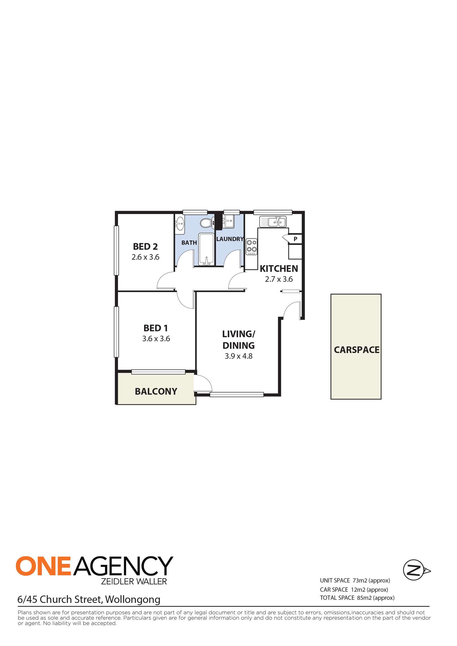 Floorplan of Homely unit listing, 6/45 Church Street, Wollongong NSW 2500