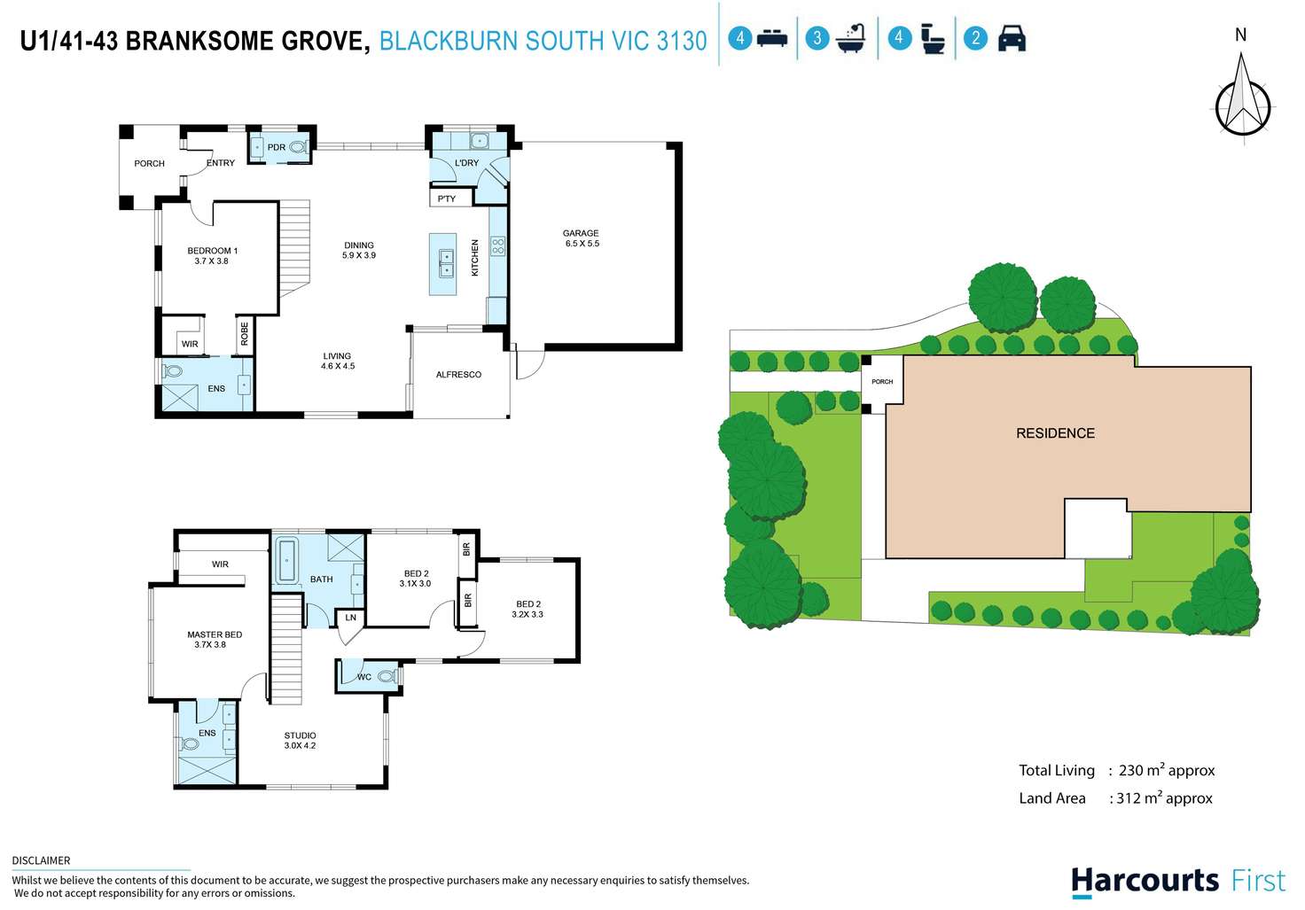 Floorplan of Homely townhouse listing, 1&8/41-43 Branksome Grove, Blackburn South VIC 3130
