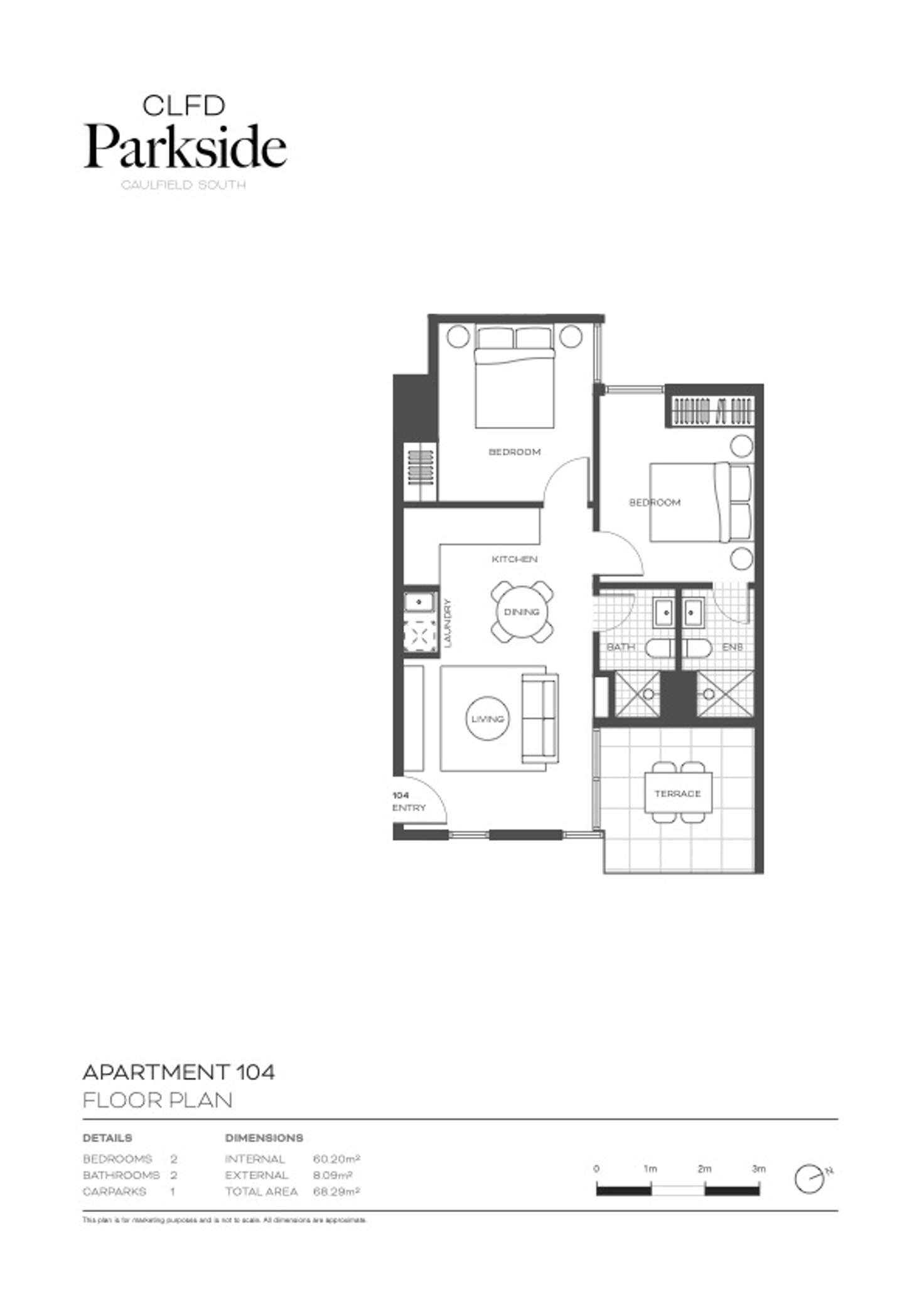 Floorplan of Homely apartment listing, 104/179 Booran Road, Caulfield South VIC 3162