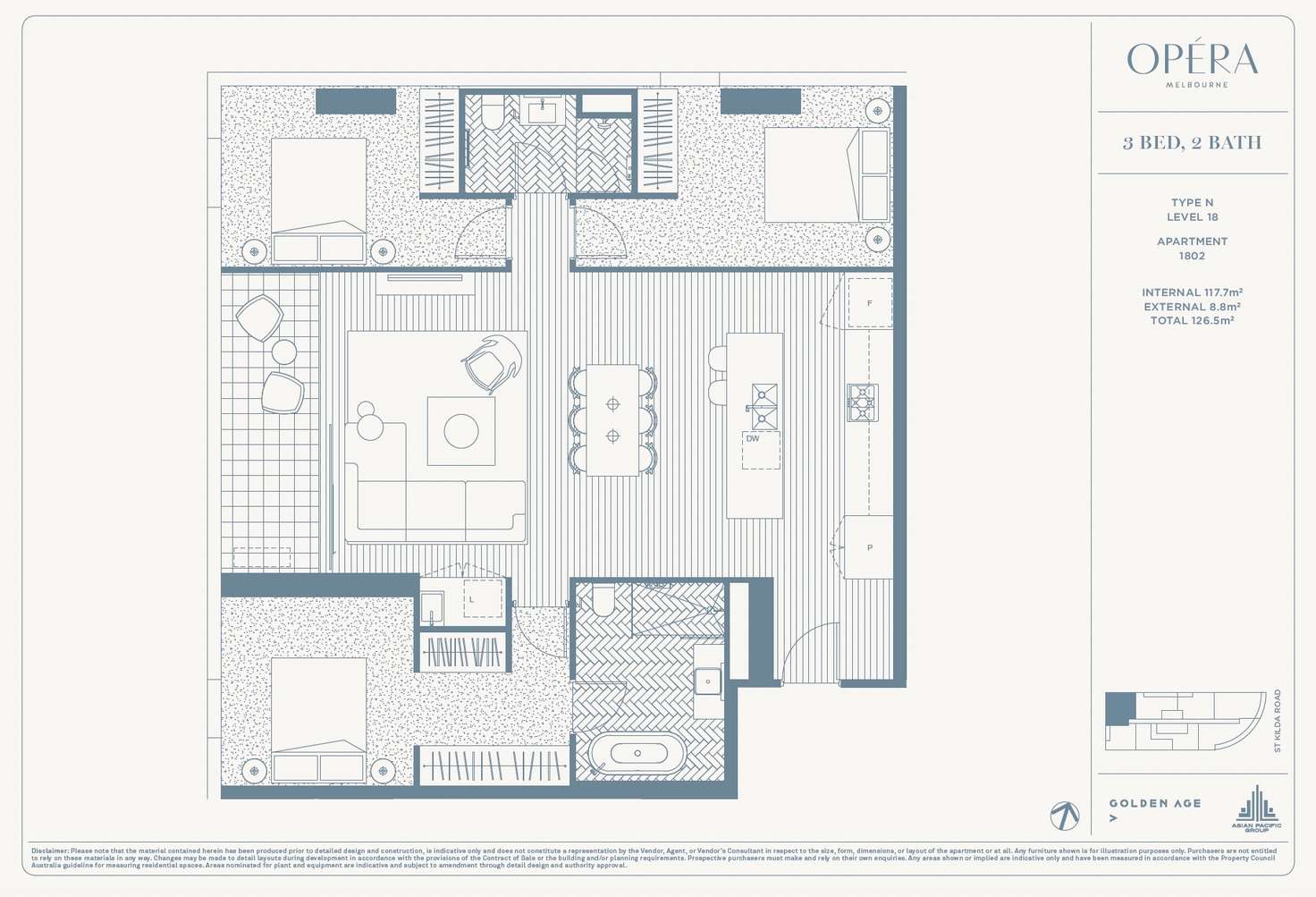 Floorplan of Homely apartment listing, 1802/450 St Kilda Road, Melbourne VIC 3004