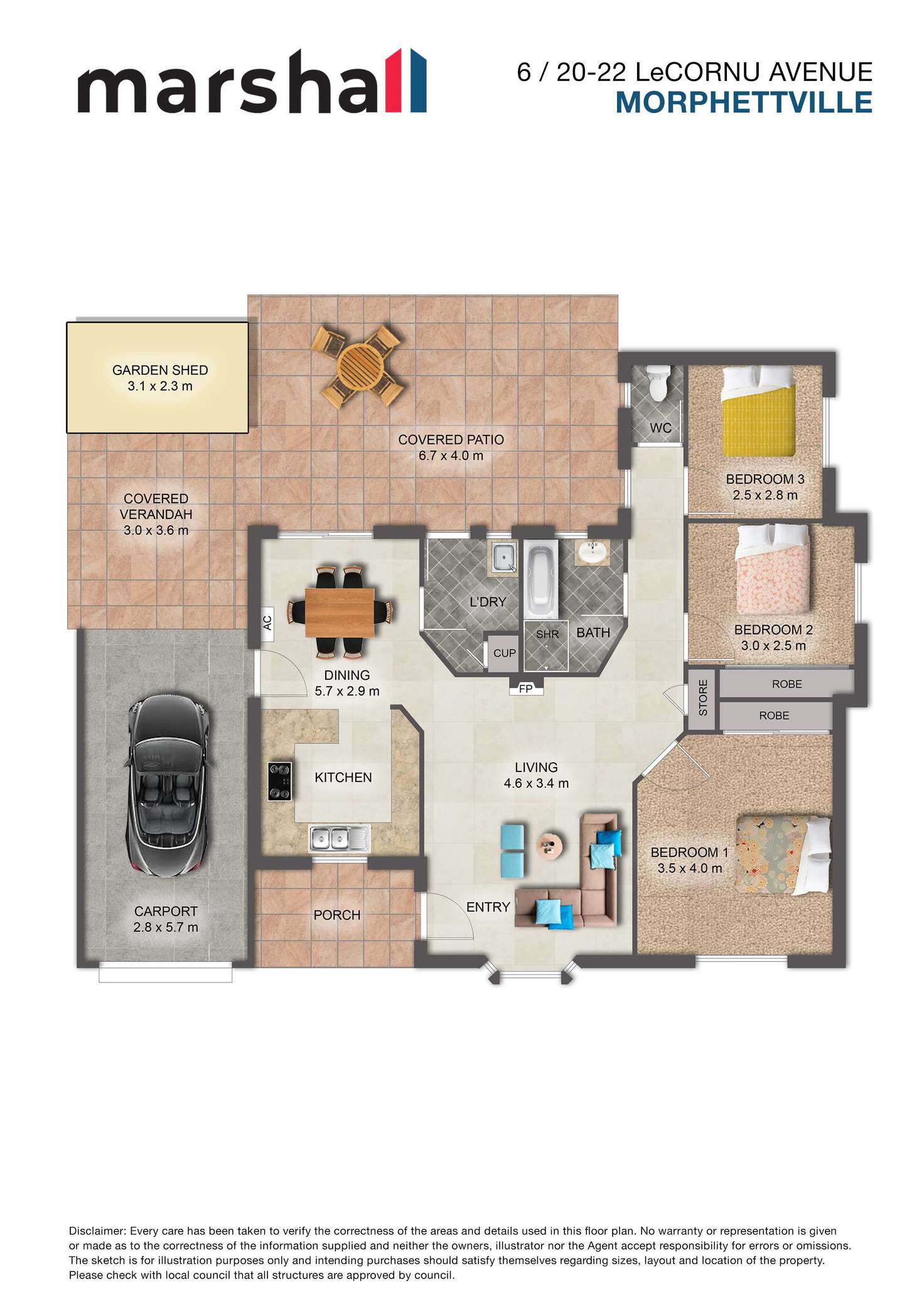 Floorplan of Homely house listing, 6/20-22 Le Cornu Avenue, Morphettville SA 5043