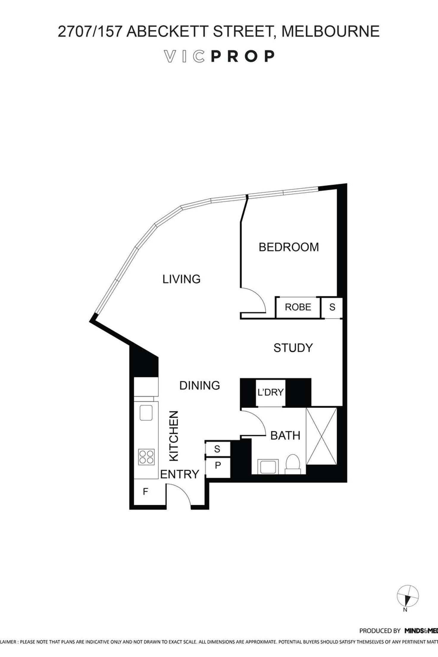 Floorplan of Homely apartment listing, 2707/157 Abeckett Street, Melbourne VIC 3000