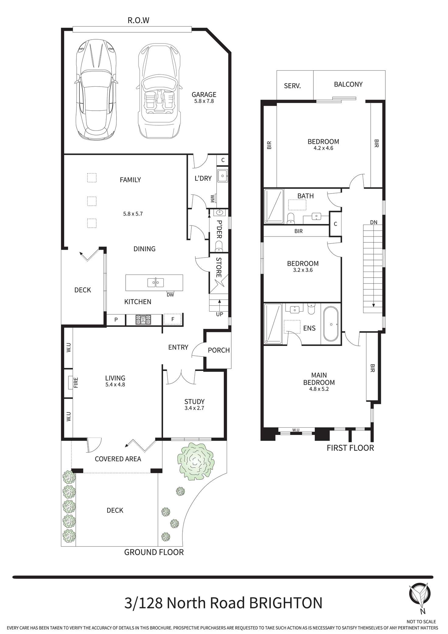 Floorplan of Homely townhouse listing, 3/128 North Road, Brighton VIC 3186