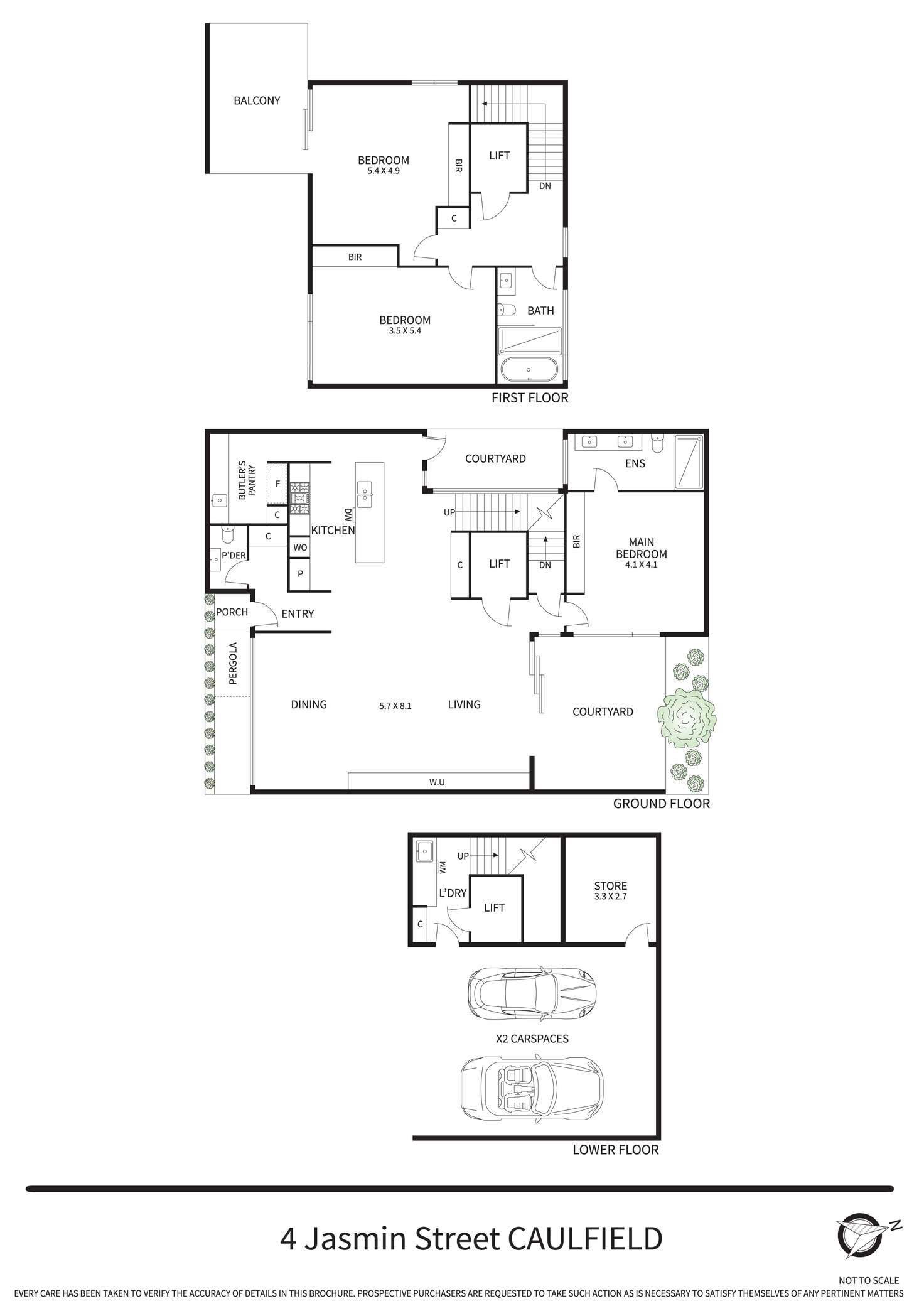 Floorplan of Homely townhouse listing, 3/4 Jasmine Street, Caulfield South VIC 3162