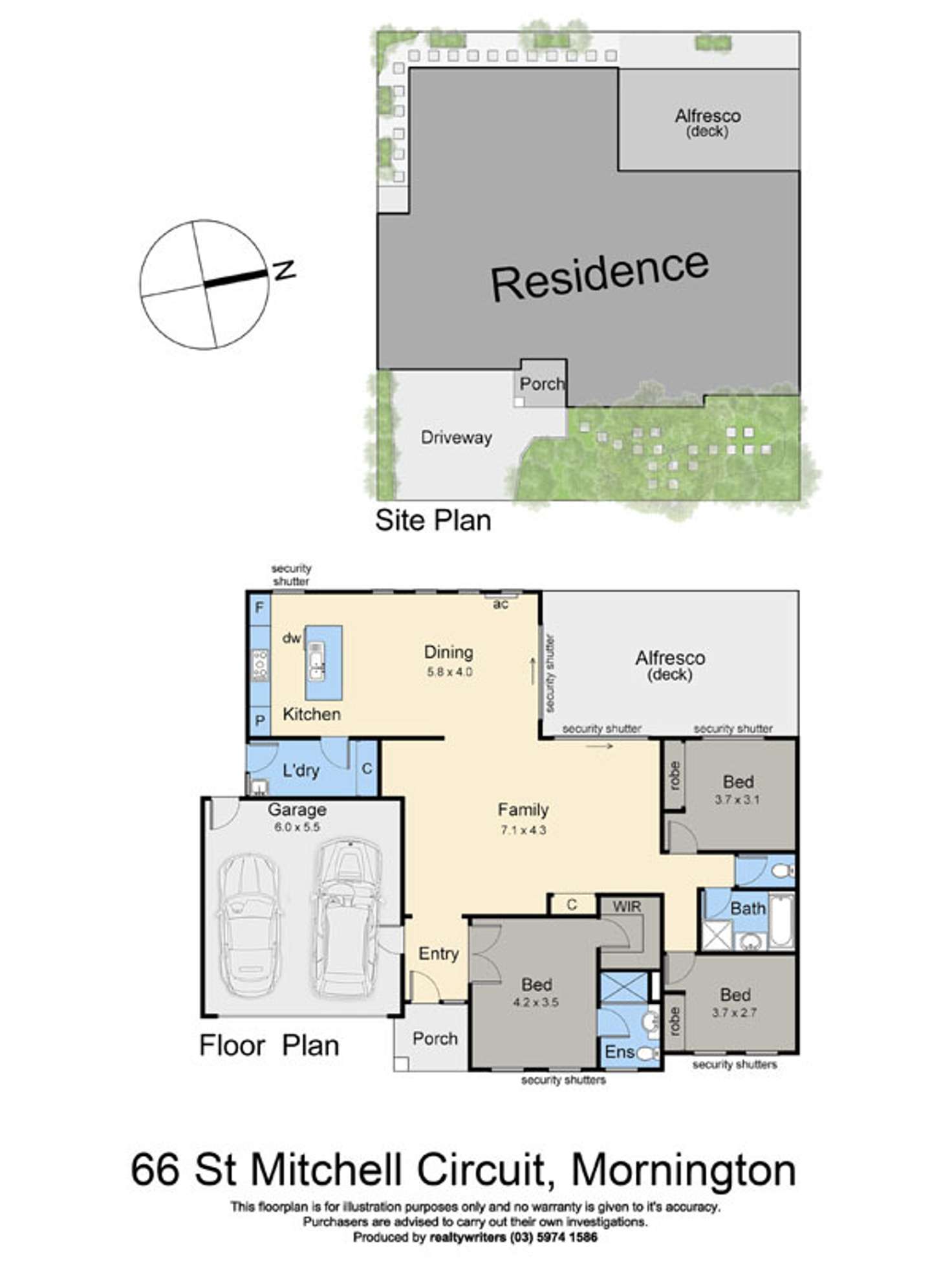 Floorplan of Homely house listing, 66 St Mitchell Circuit, Mornington VIC 3931