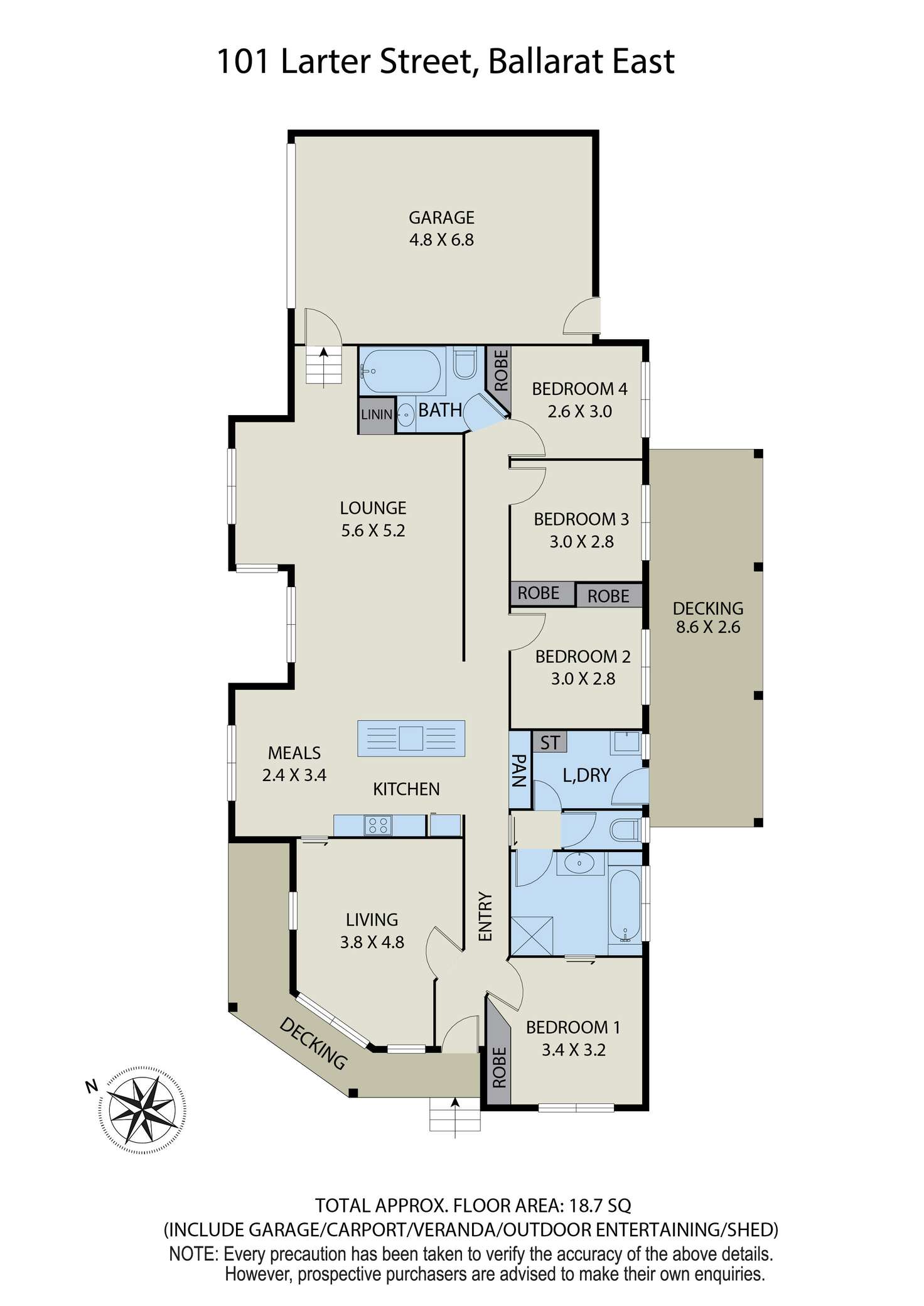 Floorplan of Homely house listing, 101 Larter Street, Ballarat East VIC 3350