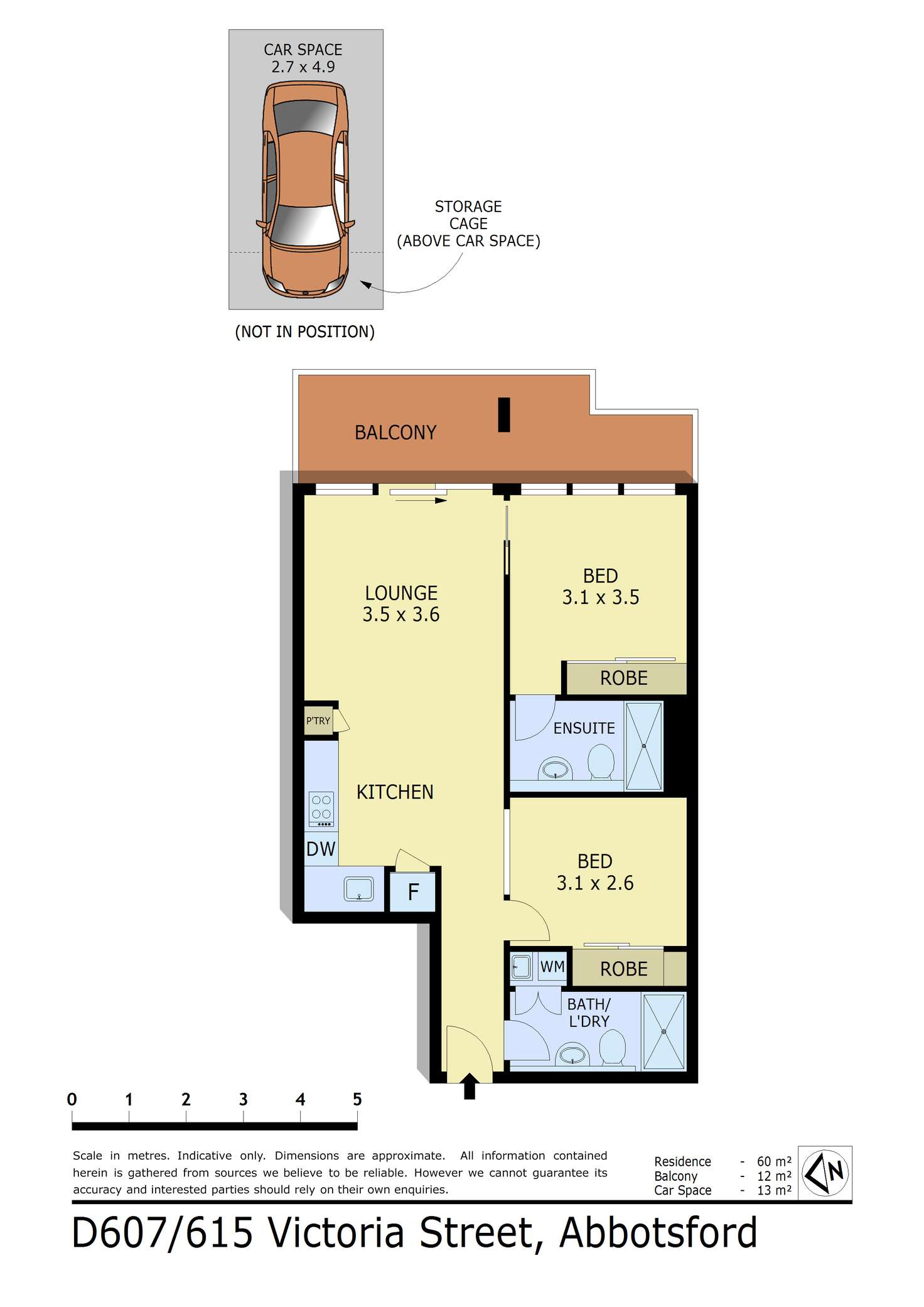 Floorplan of Homely apartment listing, D607/615 Victoria Street, Abbotsford VIC 3067