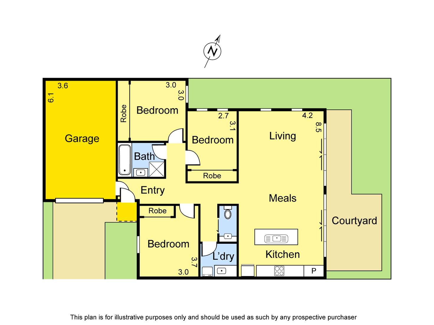 Floorplan of Homely unit listing, 3/61 Dundee Street, Reservoir VIC 3073