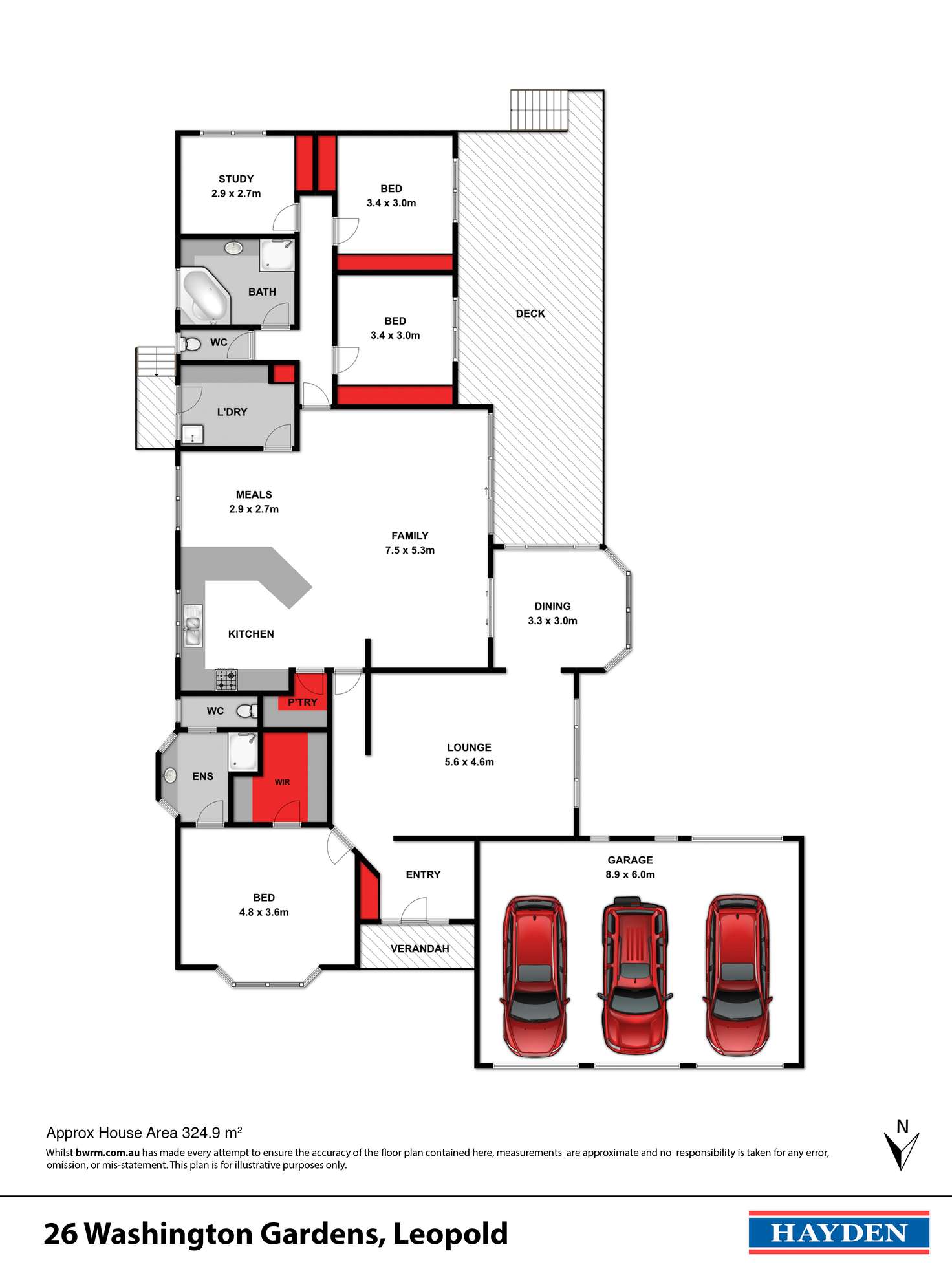 Floorplan of Homely house listing, 26 Washington Gardens, Leopold VIC 3224