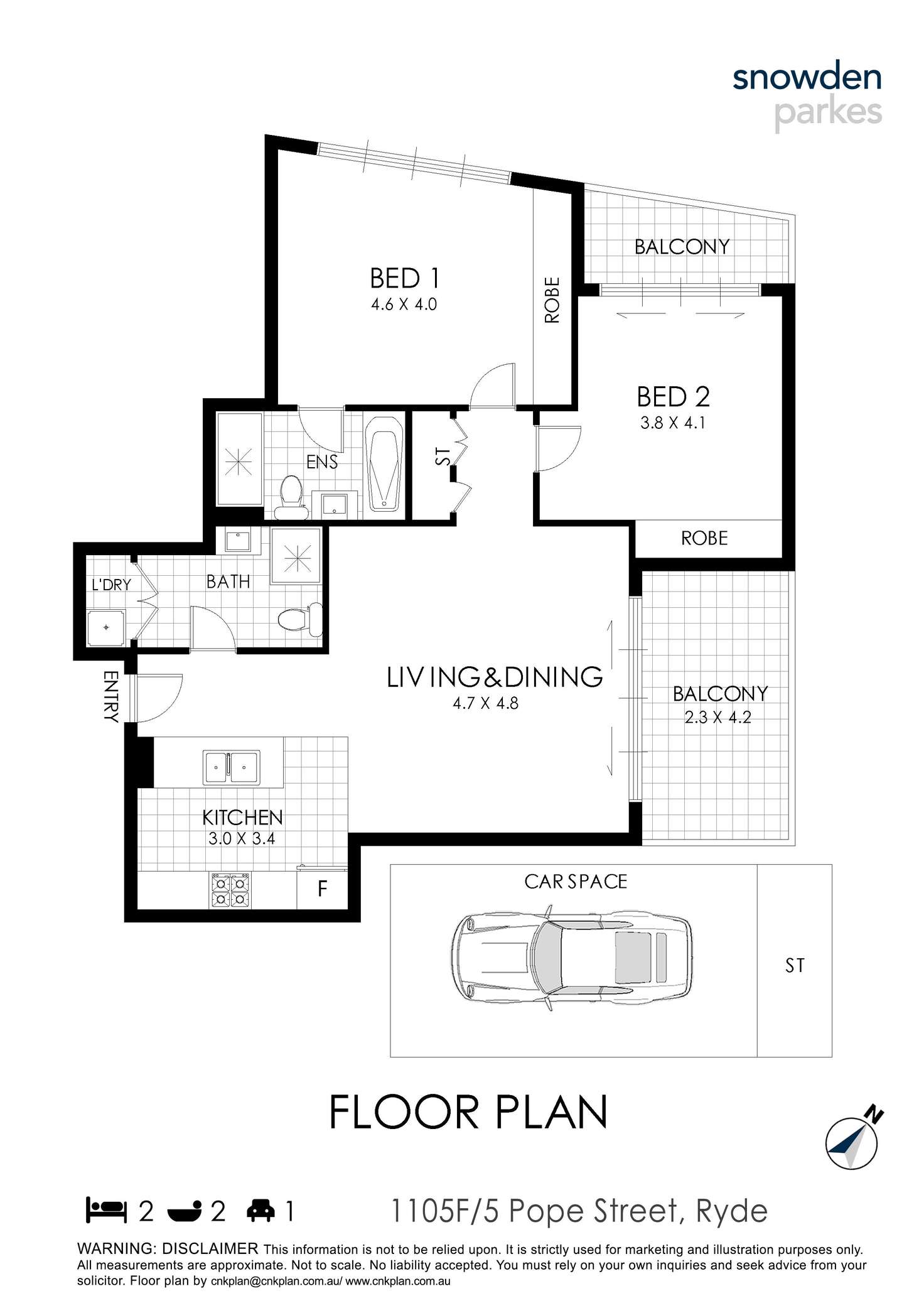 Floorplan of Homely apartment listing, 1105F/5 Pope Street, Ryde NSW 2112