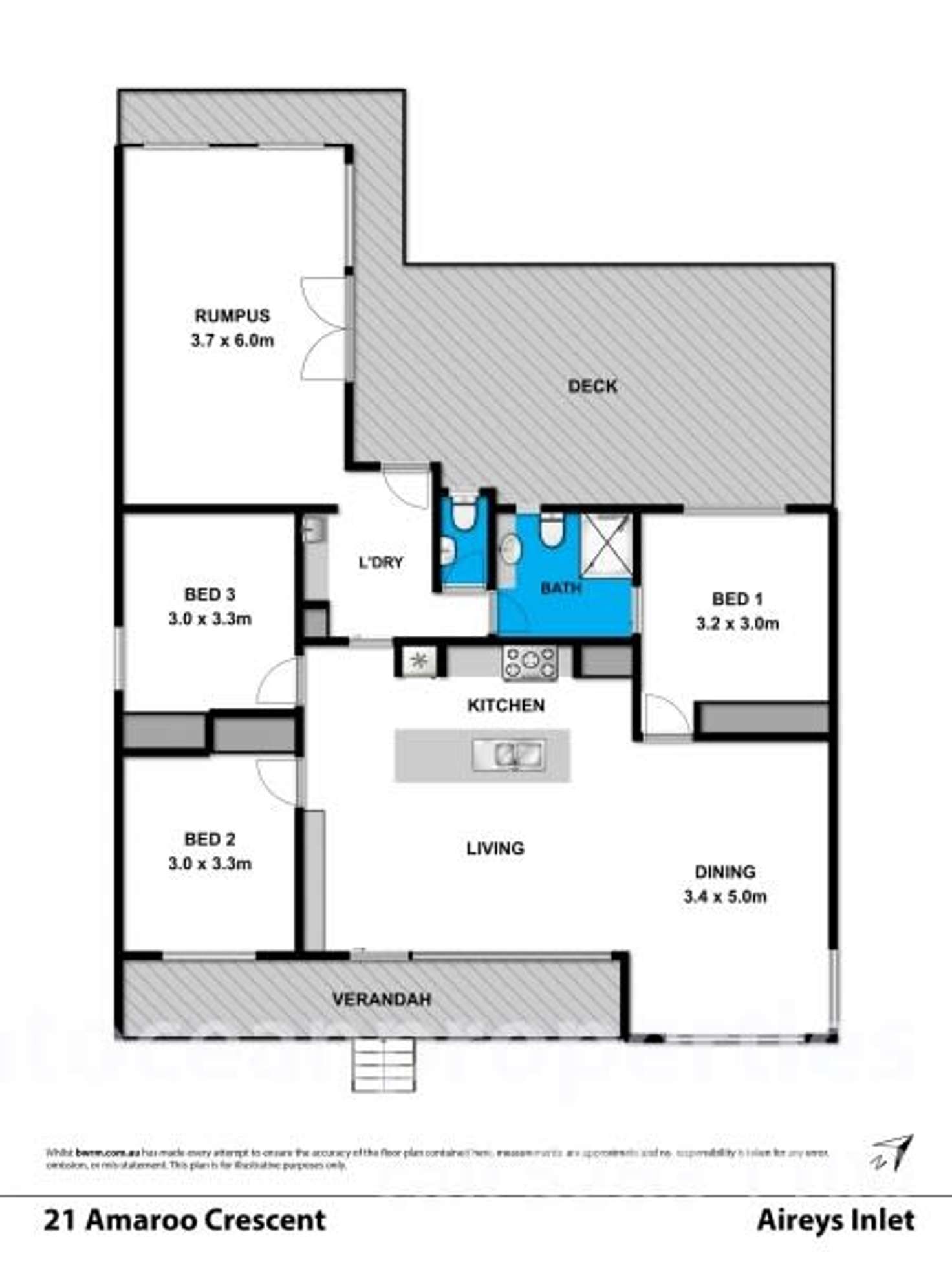 Floorplan of Homely house listing, 21 Amaroo Crescent, Aireys Inlet VIC 3231