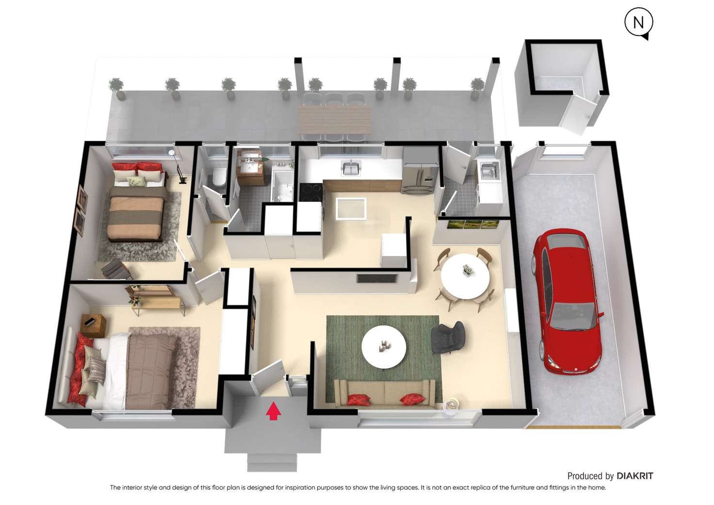 Floorplan of Homely unit listing, 1/190 Karingal Drive, Frankston VIC 3199