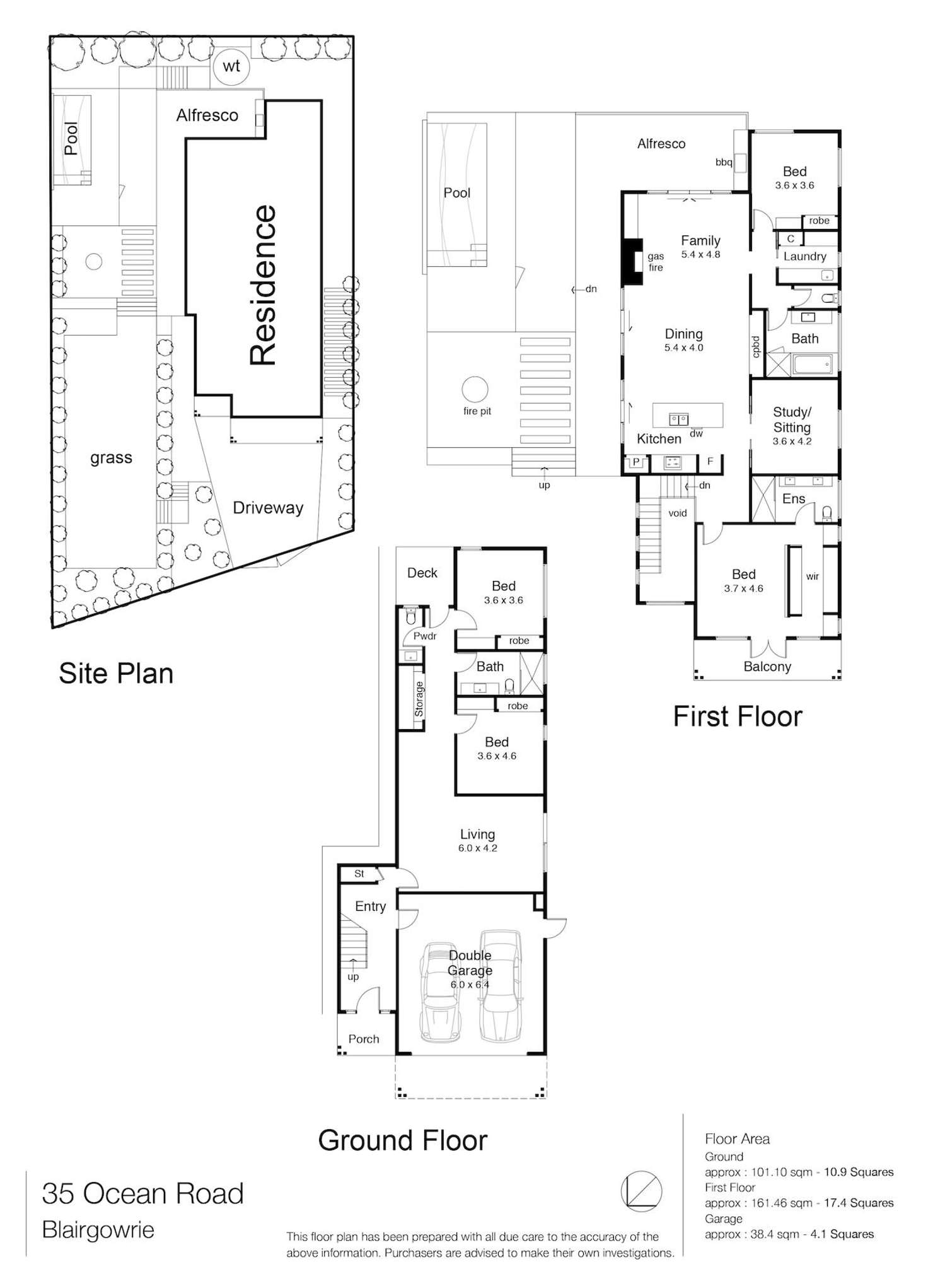 Floorplan of Homely house listing, 35 Ocean Road, Blairgowrie VIC 3942